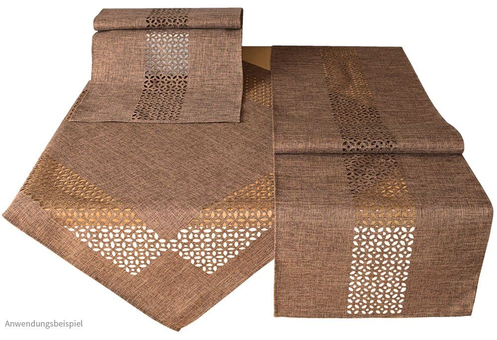 matches21 HOME & HOBBY Tischdecke Tischläufer Durchbrochene Ornamente dunke günstig online kaufen