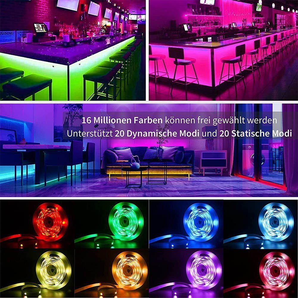 RGB 18 Lichter/M, Lichterketten, LED Bareboard Strip, 5,10,15,20M, LANOR Lichtstreifen, RGB, Infrarot-Fernbedienung, Streifen, Stripe LED LED-