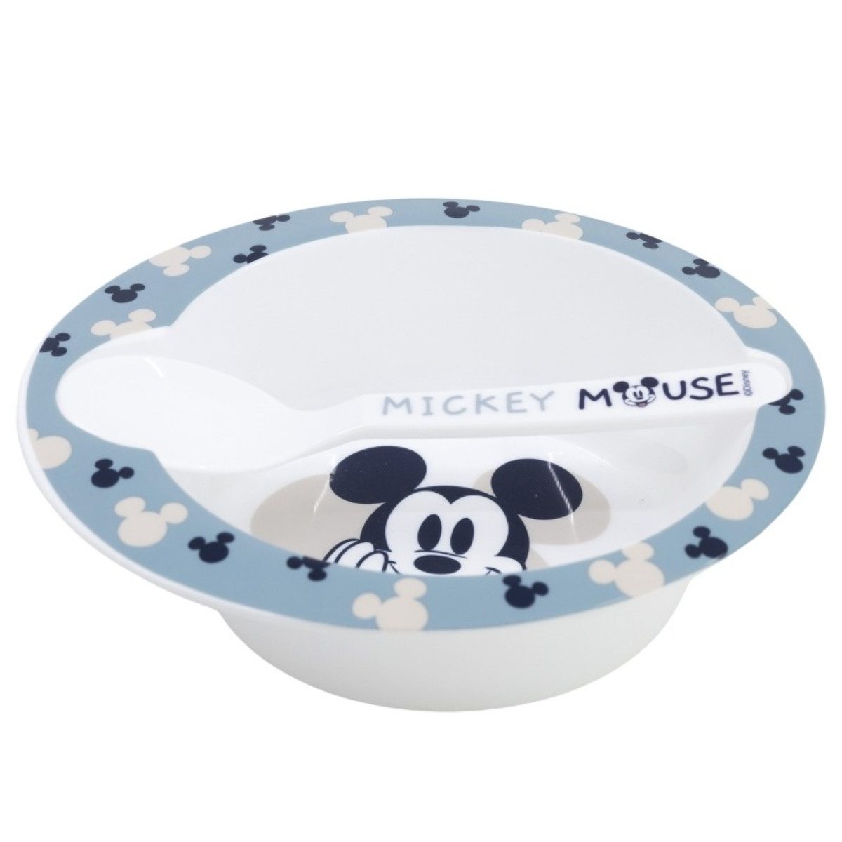 Disney Mickey Mouse Kindergeschirr-Set Kindergeschirr Set Schale und Löffel für Kinder (2-tlg), 1 Personen
