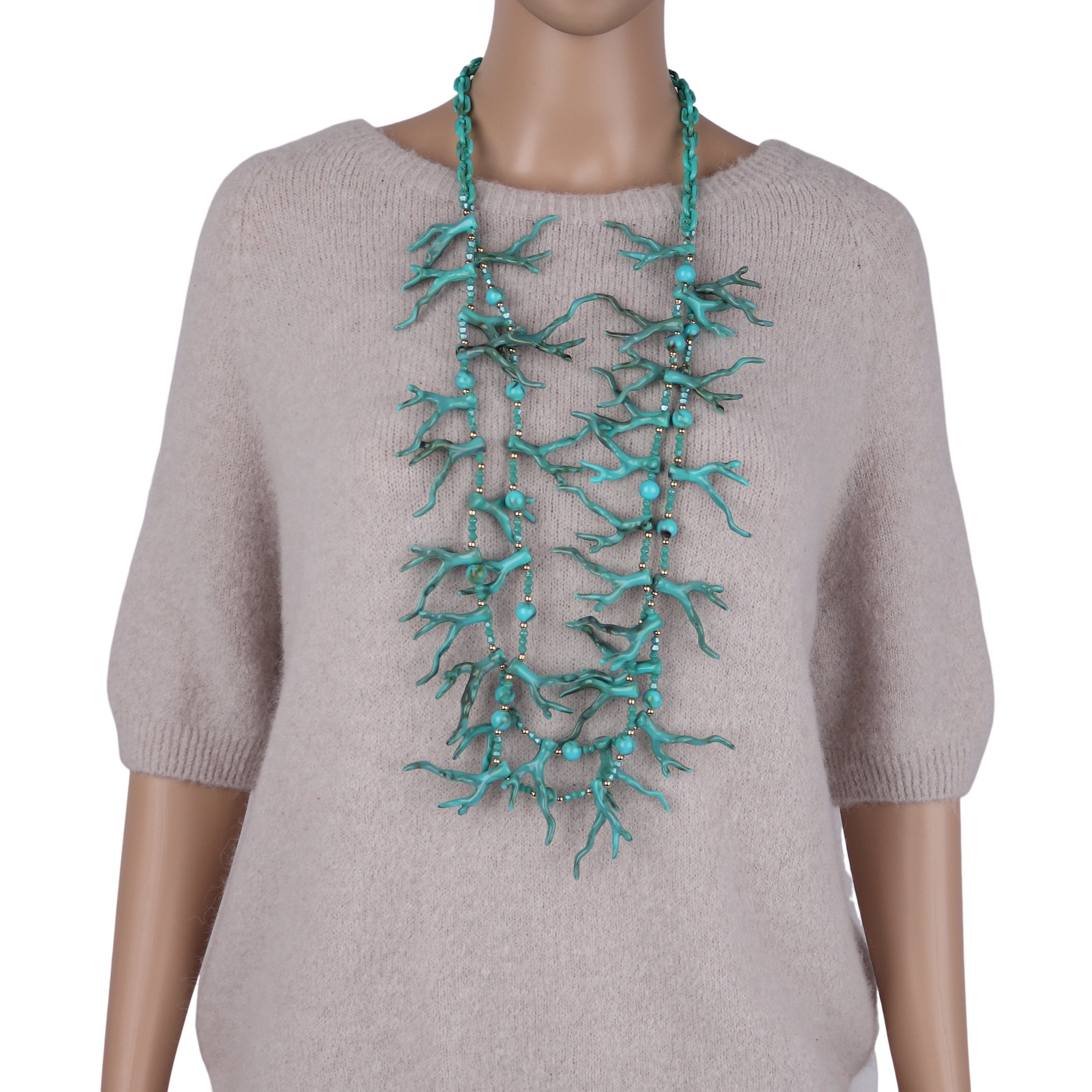 MIRROSI Lange Kette Damen Halskette mit elegantem Anhänger