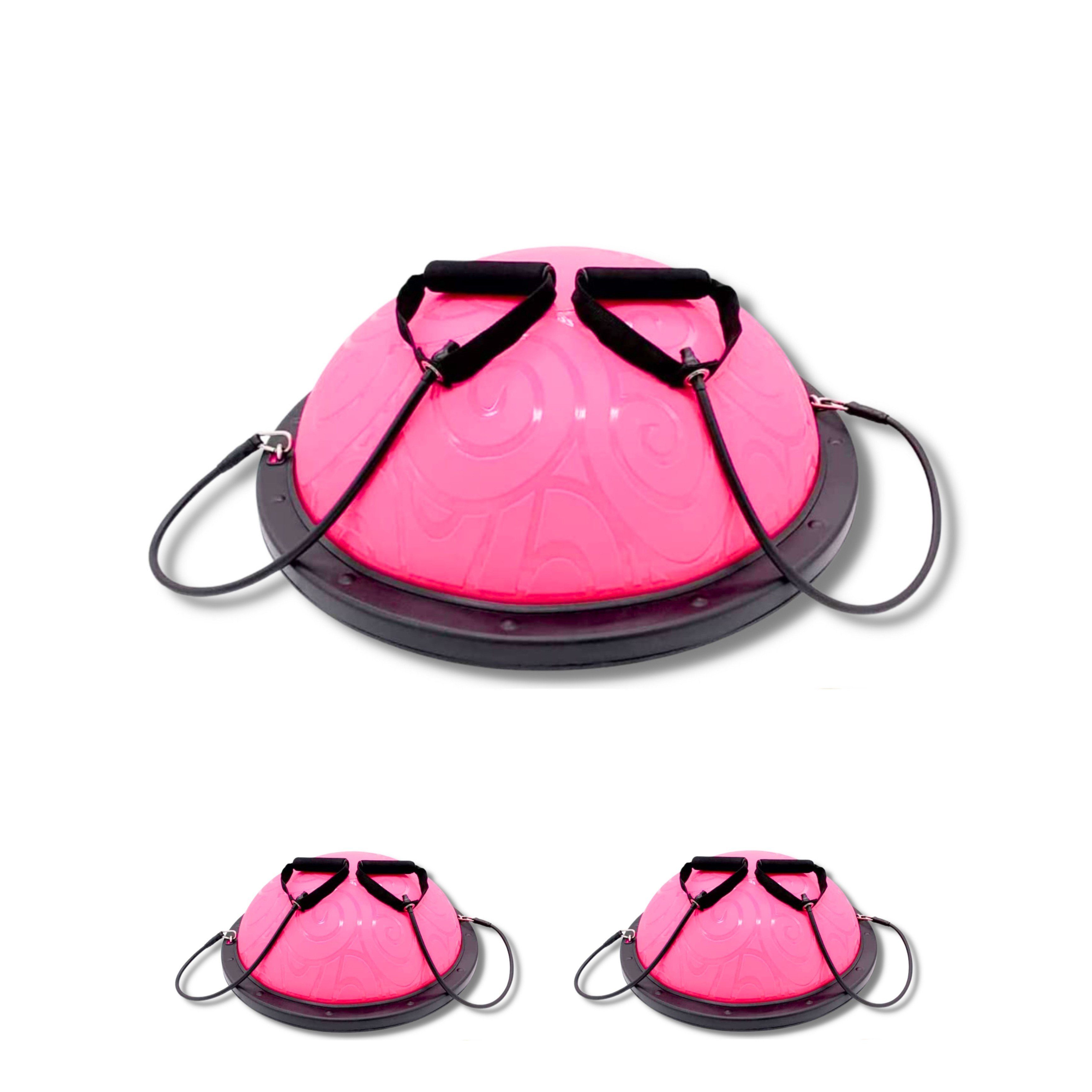 Pink Luftpumpe GRATIS & (2er inkl. Balancetrainer Ball Balance Zwei Rehabilitation 5er inklusive Zugbänder, Pilates, Zugbänder, PRO Winch SET) und