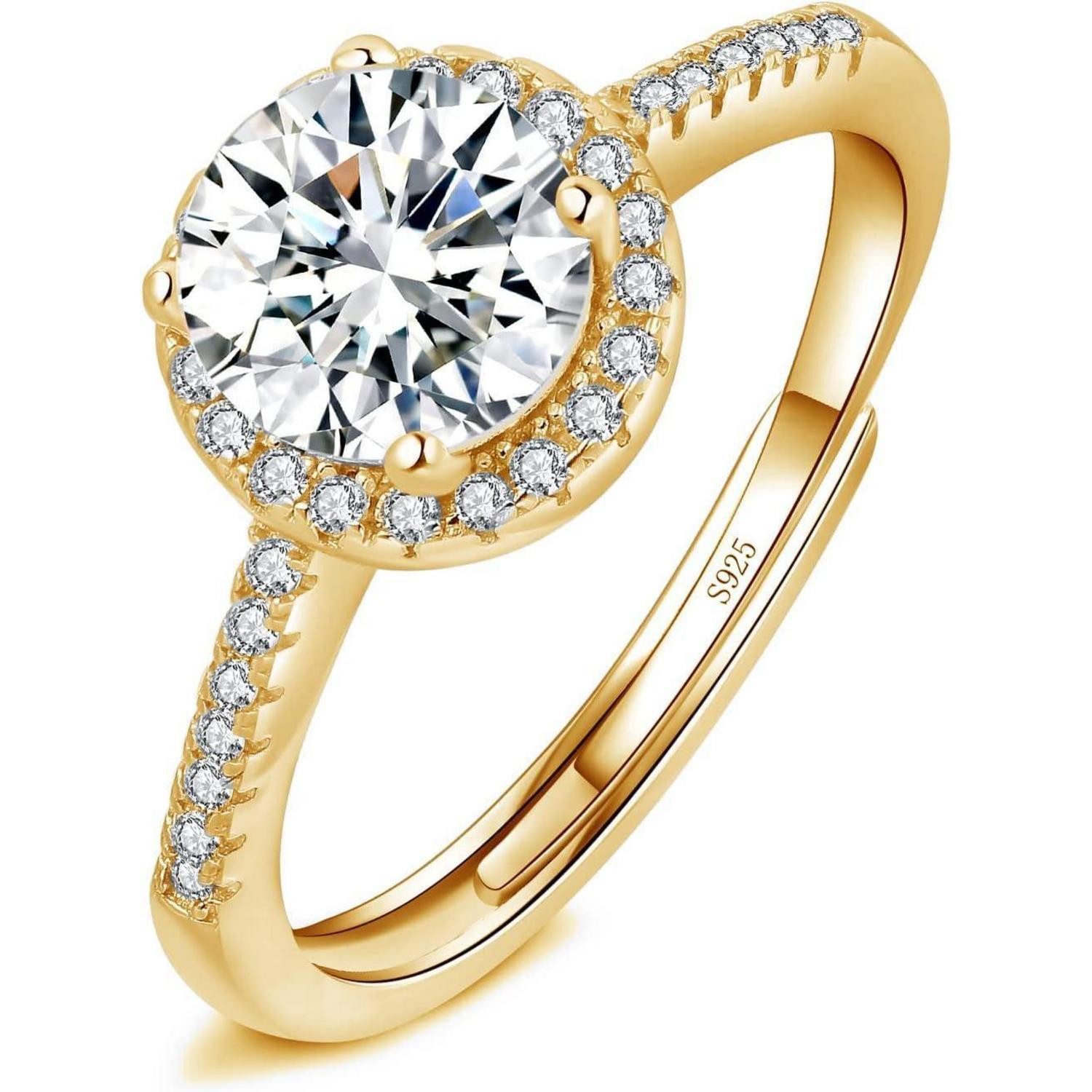 Josfeva Verlobungsring Silber Damenringe 925 Sterling Trauringe Hochzeitsringe mit Zirkonia