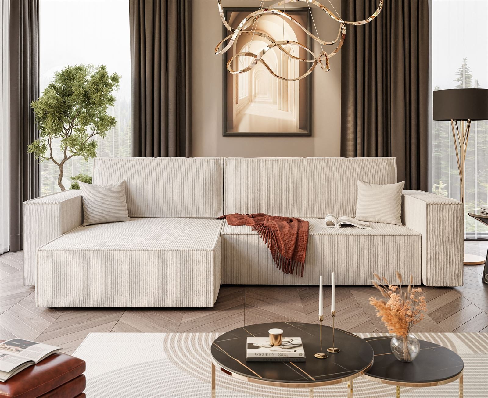 Lookway Ecksofa Gepolstertes CARLOS L-Form, Schlaffunktion