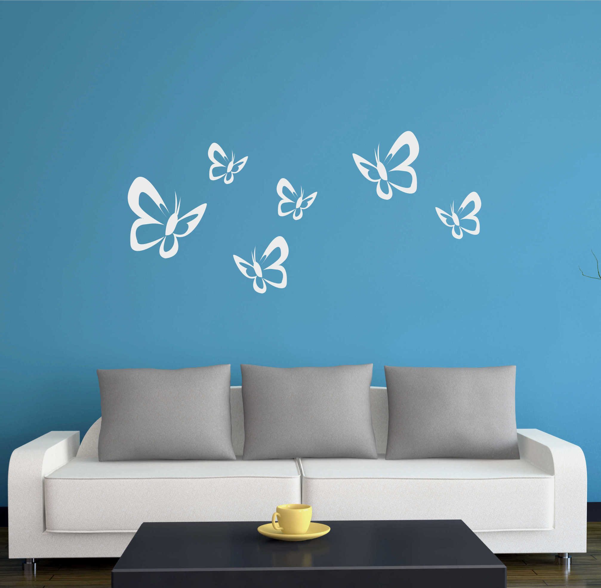 INDIGOS UG Wandtattoo Wandtattoo - Wandaufkleber - w184 Schmetterlinge Wandaufkleber