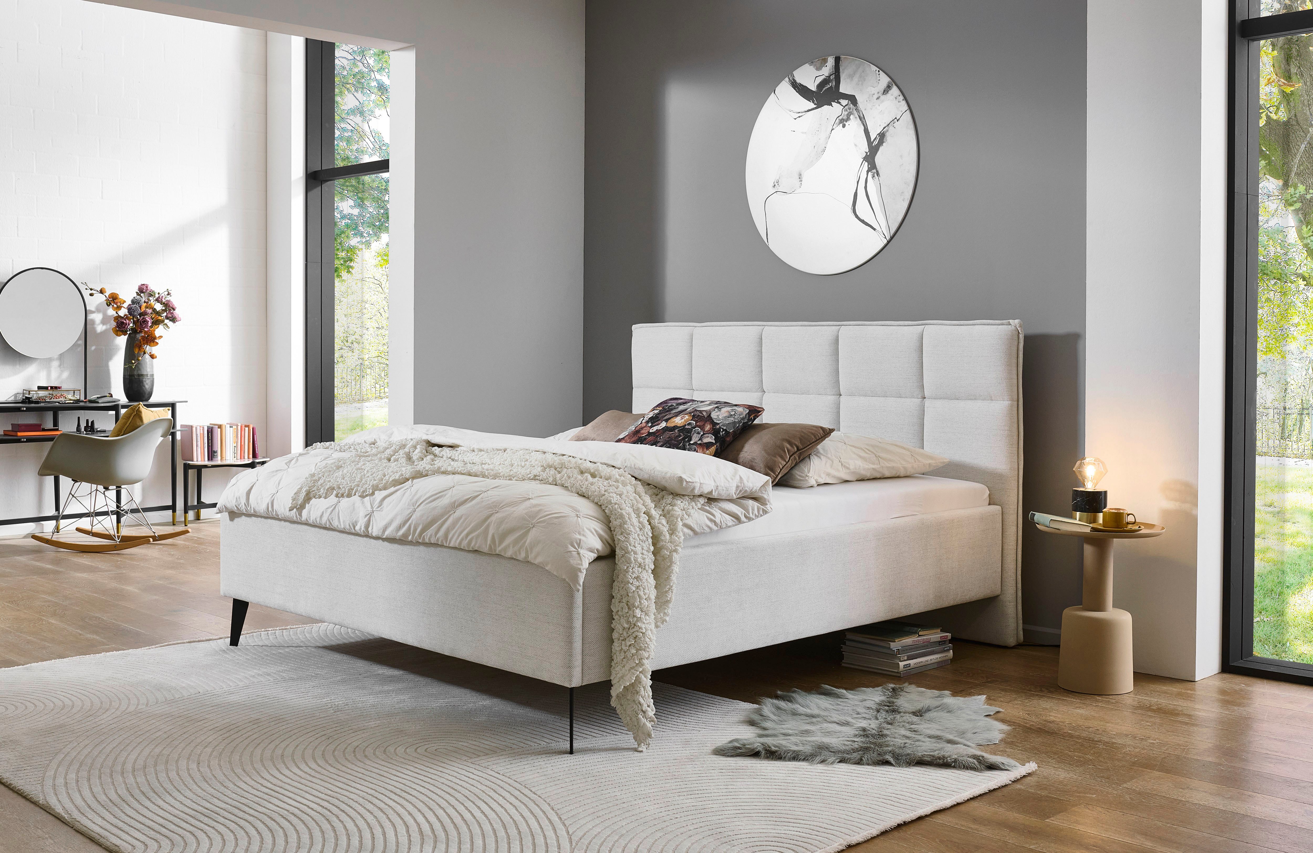 meise.möbel Polsterbett Paulo wahlweise mit Bettkasten, erhältlich in den Breiten 160 & 180cm, wahlweise mit Holz- oder Metallfuß
