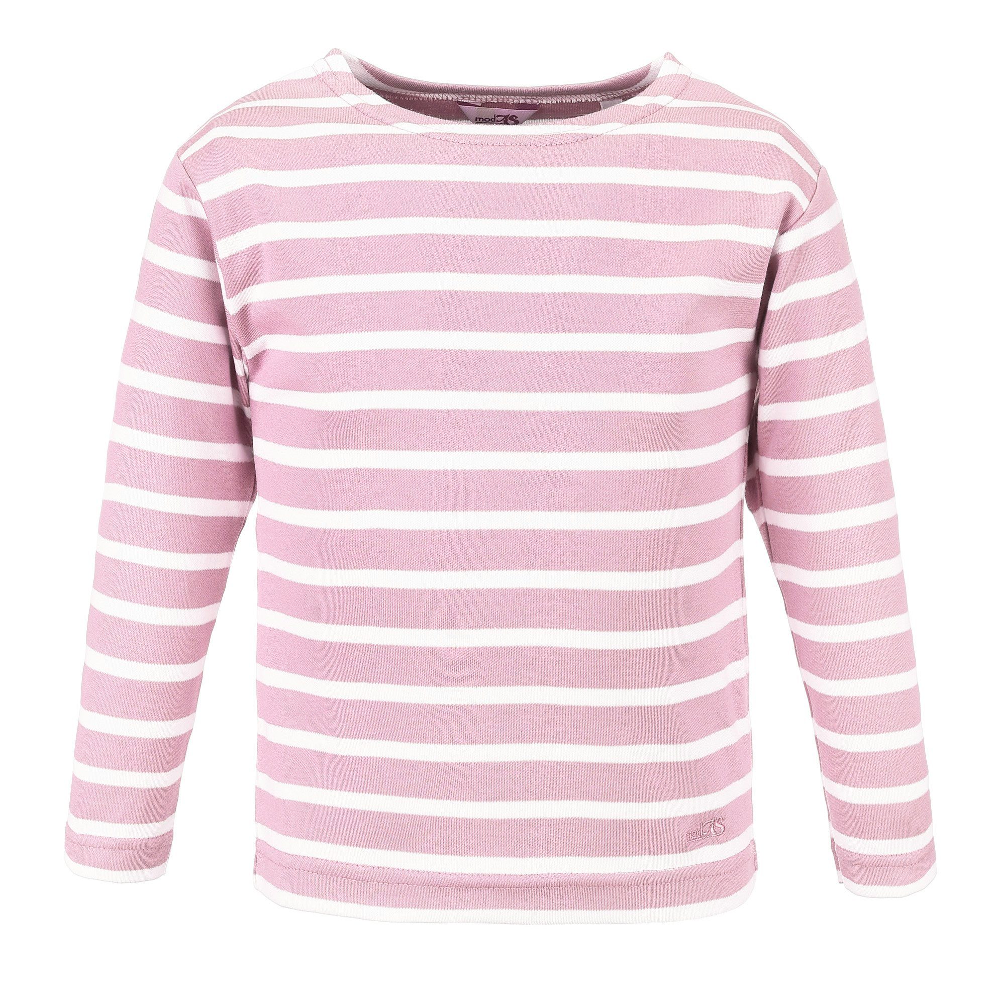Bretonisches Kinder Shirt weiß Streifen / Langarmshirt rosa Jungen Mädchen für modAS Longsleeve mit (14)