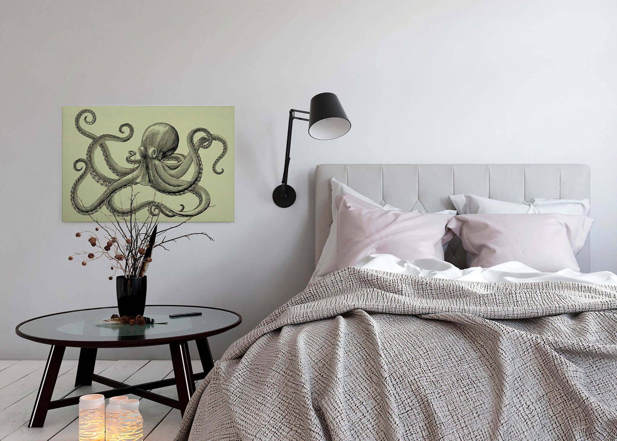 Leinwandbild Bild jules Création Tiere Keilrahmen A.S. Schwarz (1 Grün 3, Krake Octopus St),
