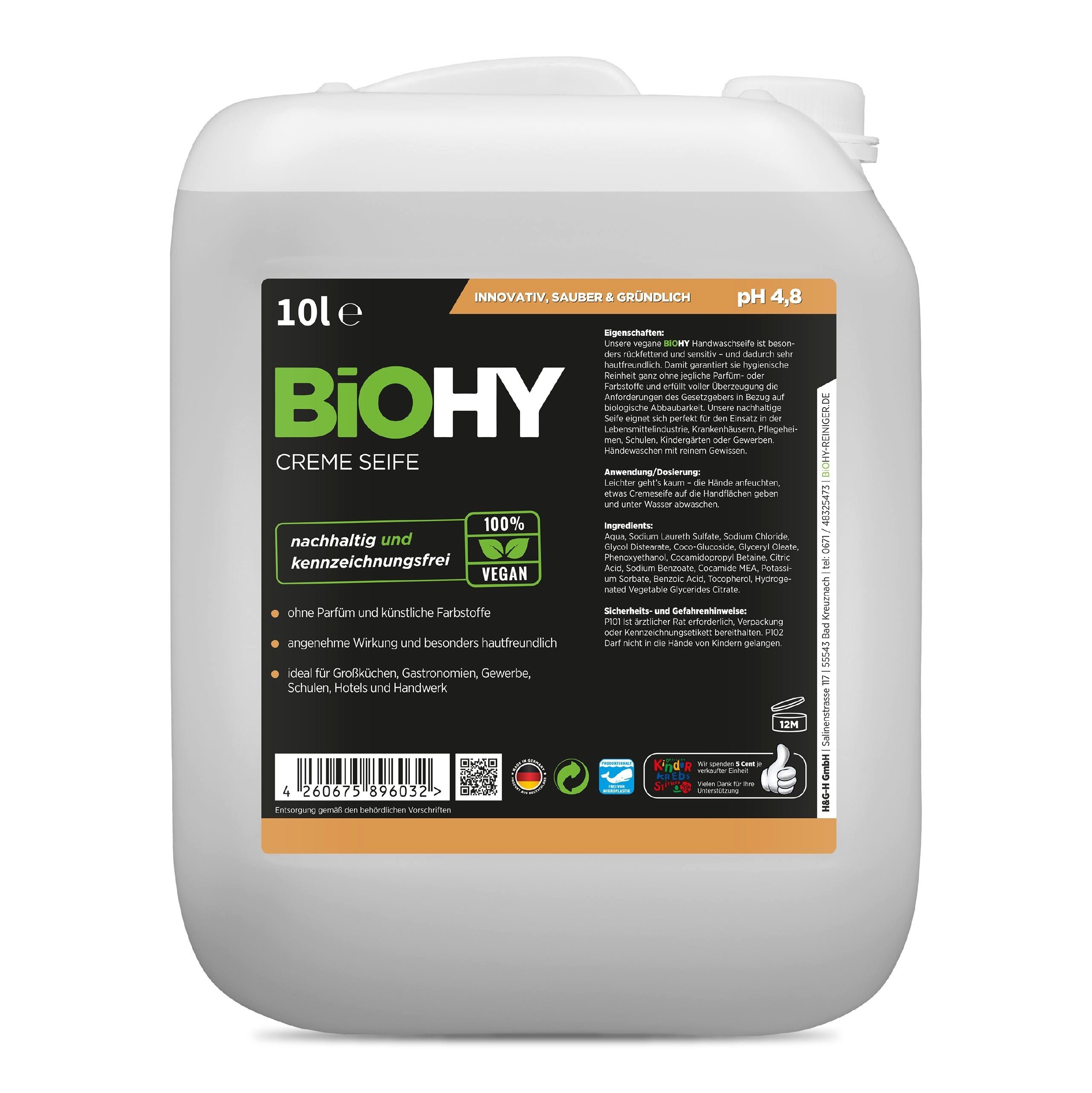 BiOHY Feuchtigkeitscreme Creme Seife 1 x 10 Liter Kanister, 1-tlg.