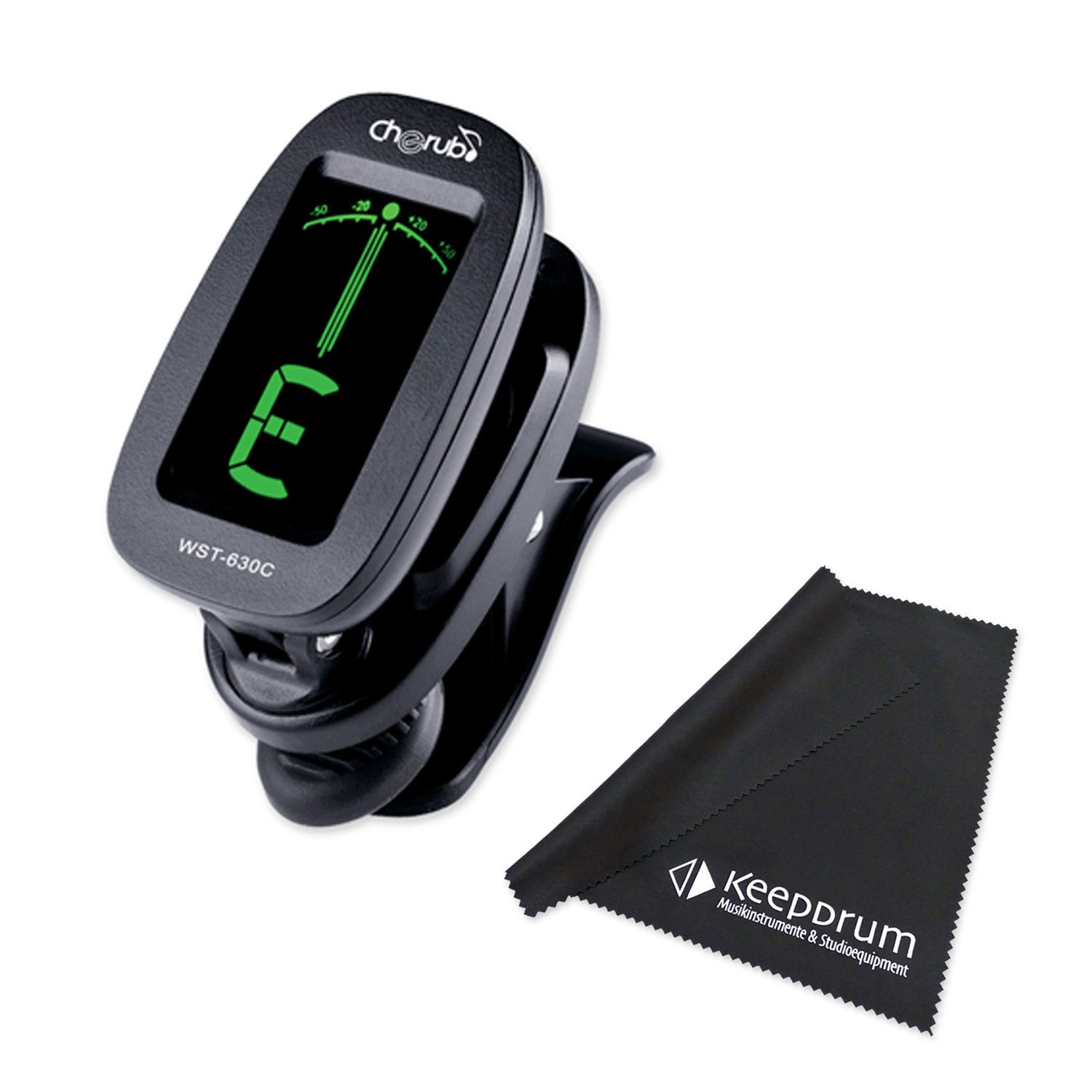 Cherub Stimmgerät Cherub Stimmgerät WST-630 Clip-On Tuner mit Tuch, (digital, 1-tlg), Vorteils-Set mit Mikrofasertuch