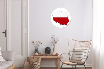 MuchoWow Wandsticker Illustration von Polen in den Farben der Flagge (1 St), Tapetenkreis für Kinderzimmer, Tapetenaufkleber, Rund, Wohnzimmer