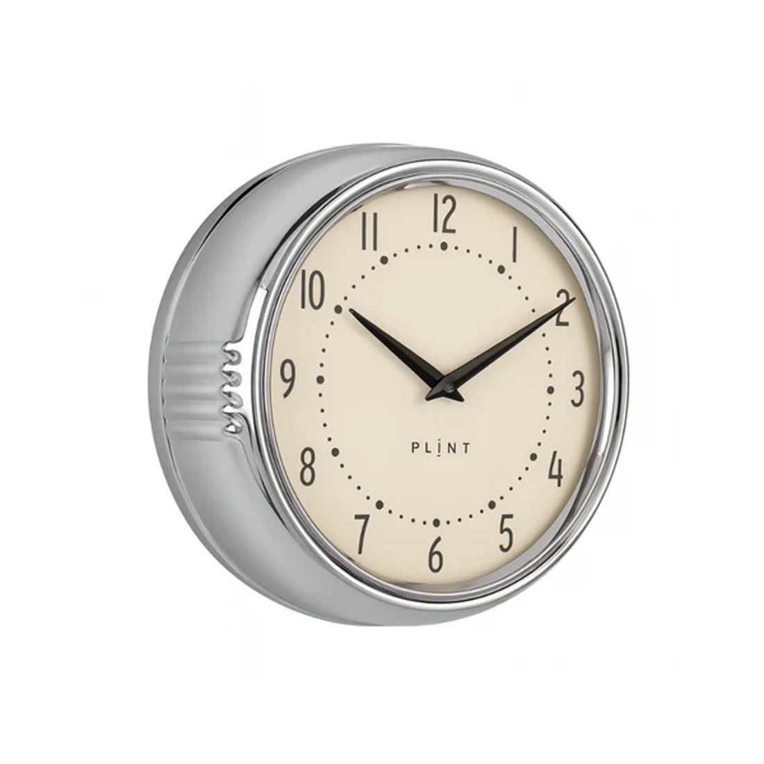 LS-LebenStil Wanduhr Nostalgische Metall Küchenuhr 23cm Silber Vintage Bürouhr Quarzwerk (Lautlos Leise ohne Ticken - Schlafzimmer Flur Büro Küche Wohnzimmer)