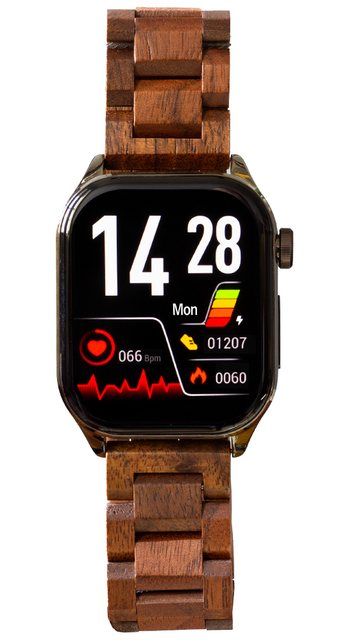 Knauermann Pro 3 (2024) eckig Smartwatch, Gesundheitsuhr mit Telefoniefunktion - EKG und SOS Funktion, Gesundheitsfunktionen