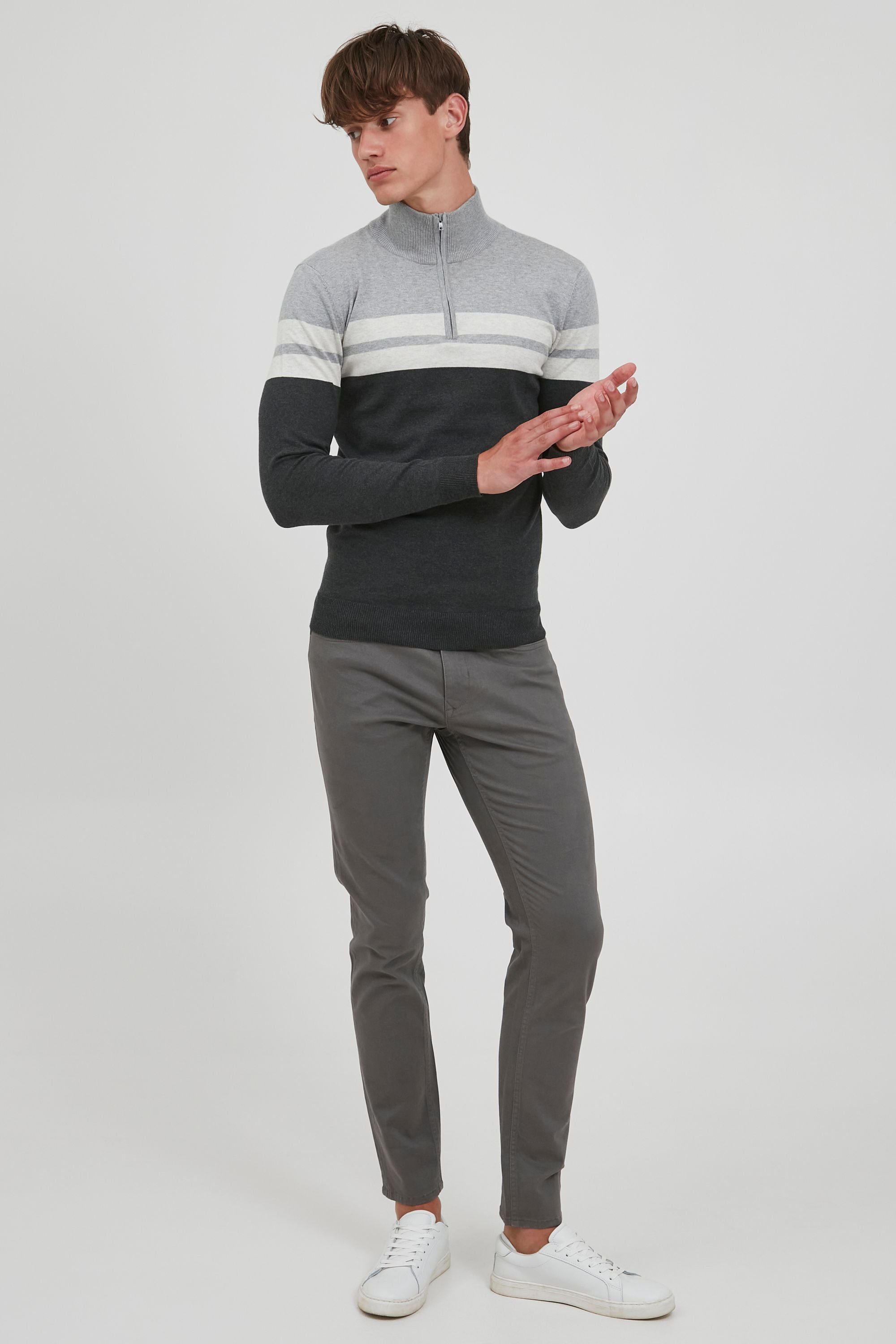 Blend Troyer BHNaresh Feinstrick Troyer im Colorblock-Design
