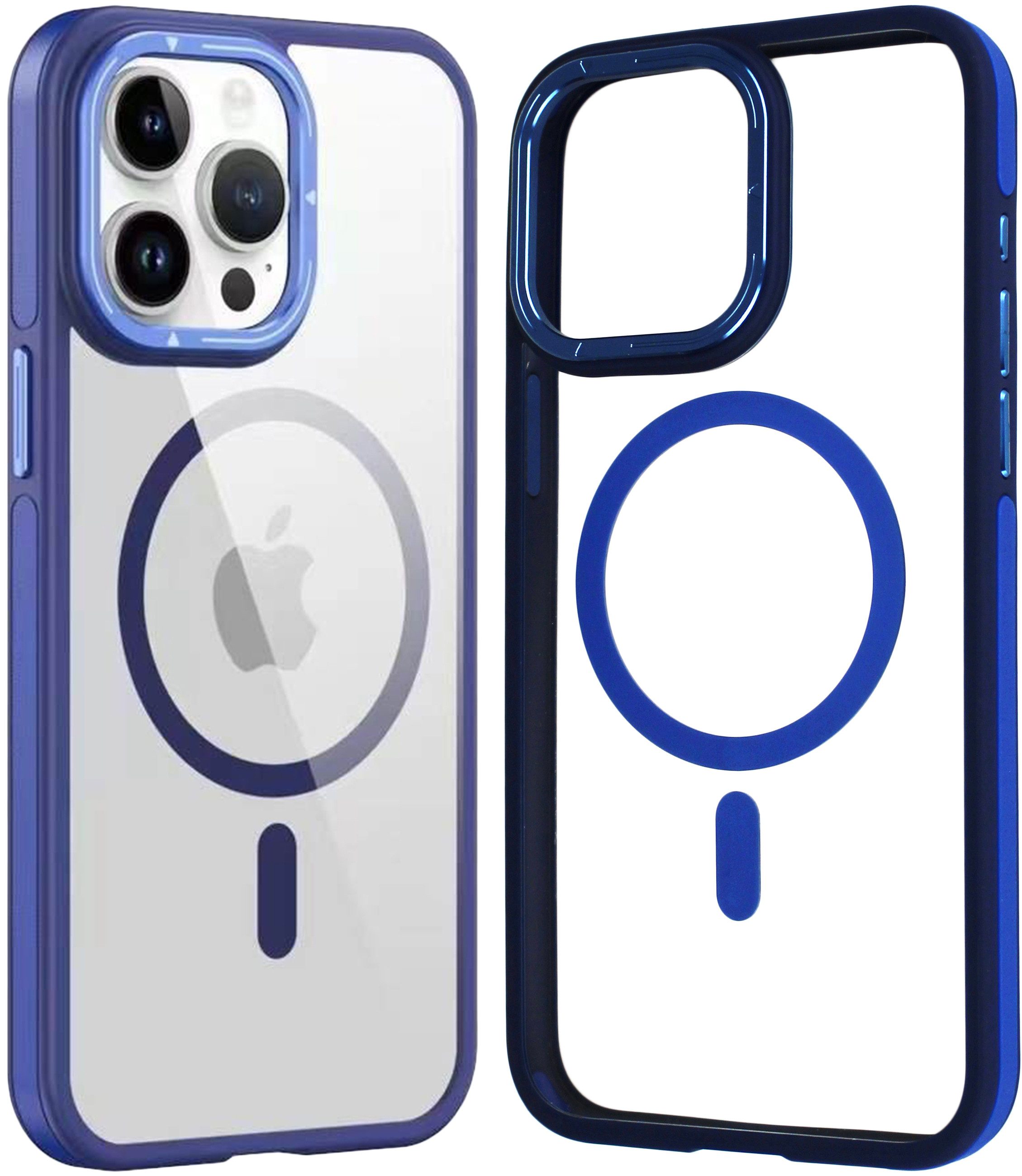 Wörleonline Handyhülle für Apple iPhone 15 Pro Hülle, Transparente Schutzhülle mit TPU-Rahmen, MagSafe kompatible Handyhülle