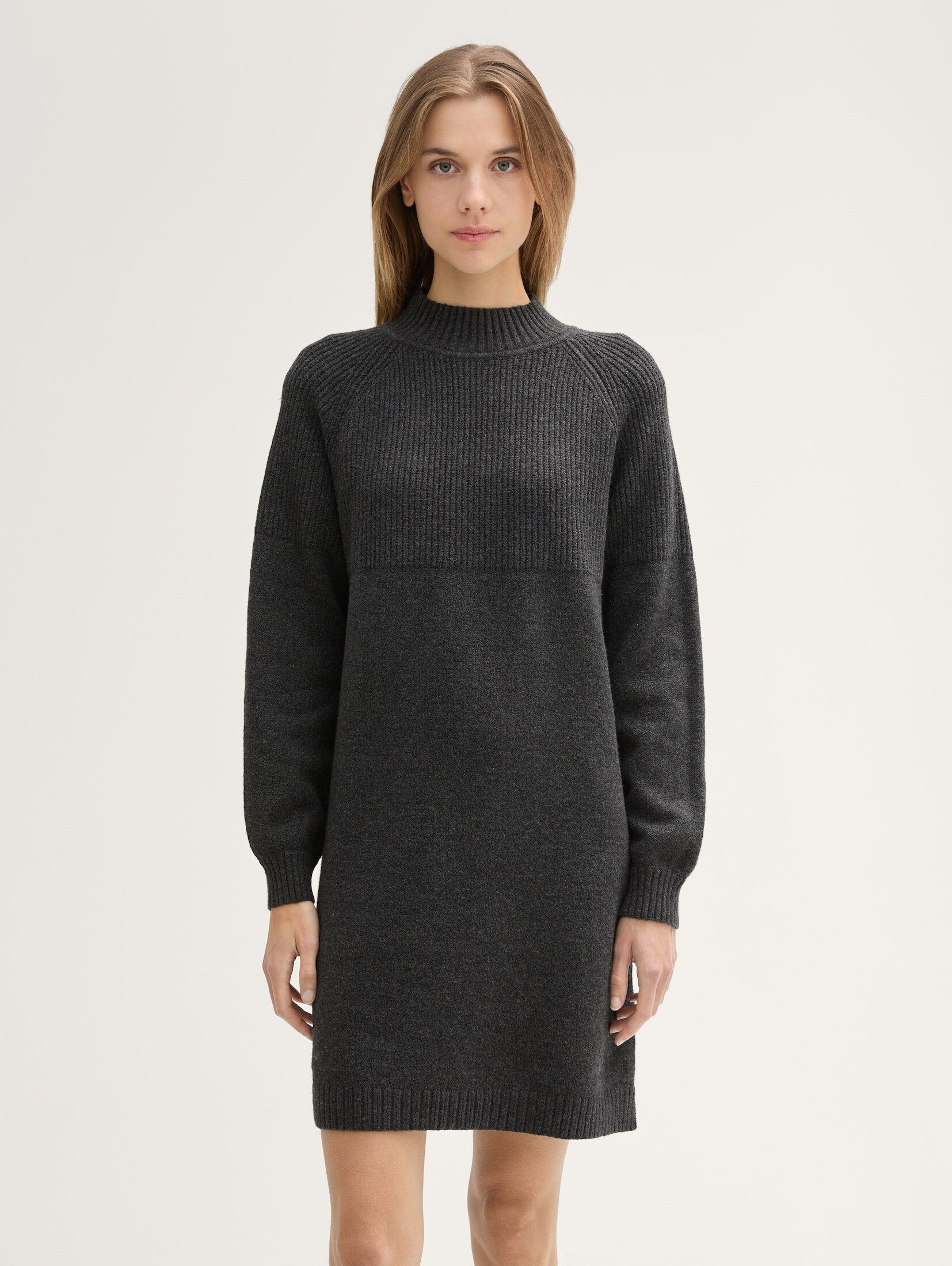 TOM TAILOR Denim Sommerkleid Kleider & Jumpsuits Strickkleid mit Stehkragen