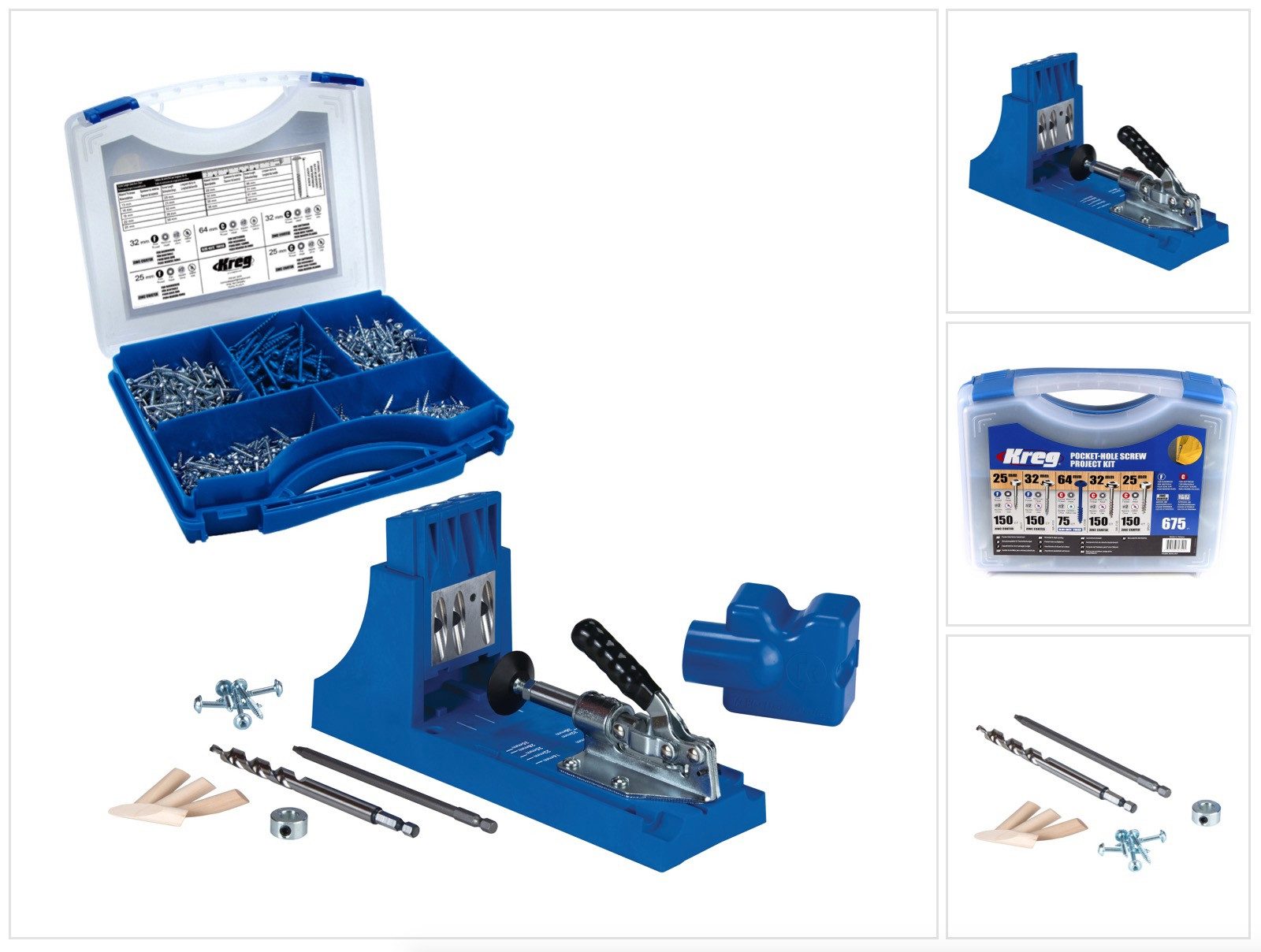 Kreg Klemmen Jig K4 Starter Set (K4) + Pocket-Hole Schrauben Sortiment 675-teili