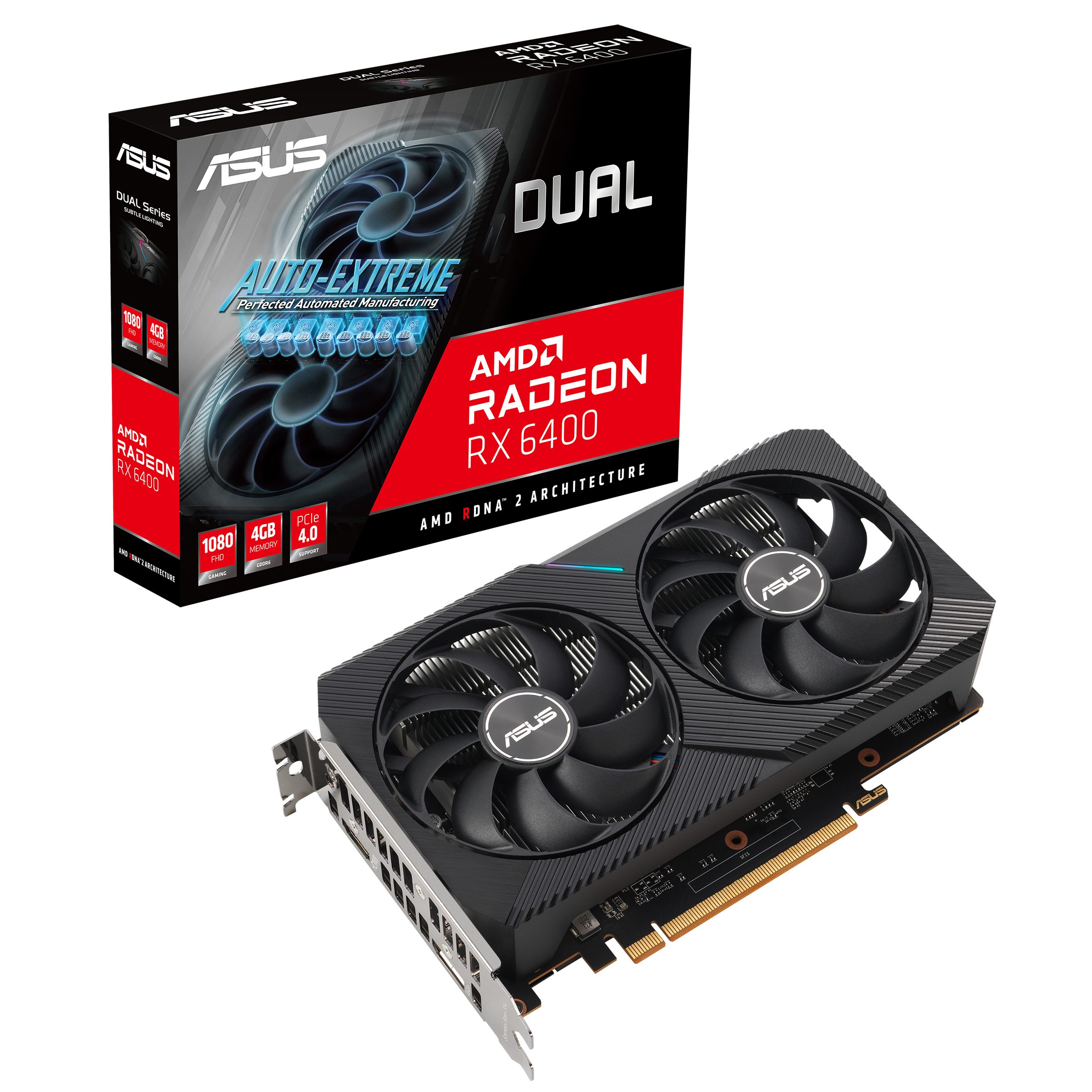 Asus DUAL-RX 6400-4G Grafikkarte (4 GB, GDDR6)