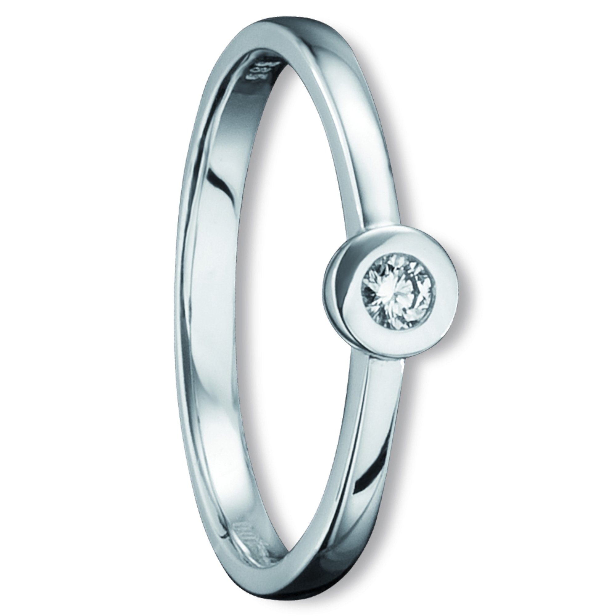 ONE ELEMENT Diamantring 0.05 ct Diamant Brillant Ring aus 585 Weißgold, perfekt als Geschenk zum Jahrestag oder Geburtstag