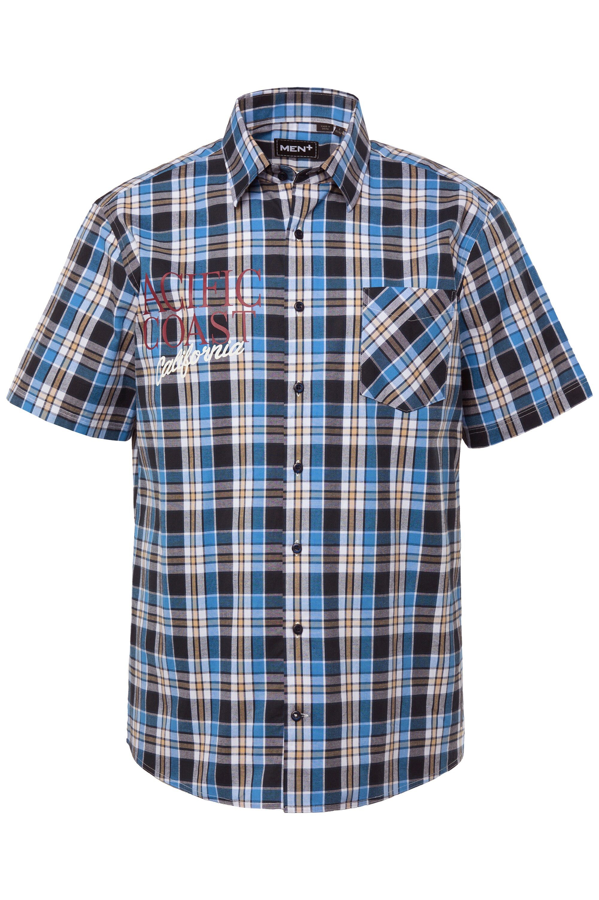 Men Plus Kurzarmhemd Karohemd Halbarm Kentkragen Comfort Fit günstig online kaufen