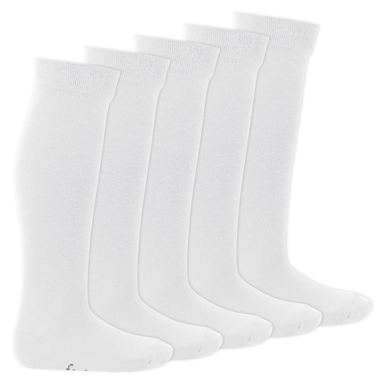 Footstar Langsocken Everyday! Kinder Kniestrümpfe (5 Paar) für Mädchen und Jungen Weiß