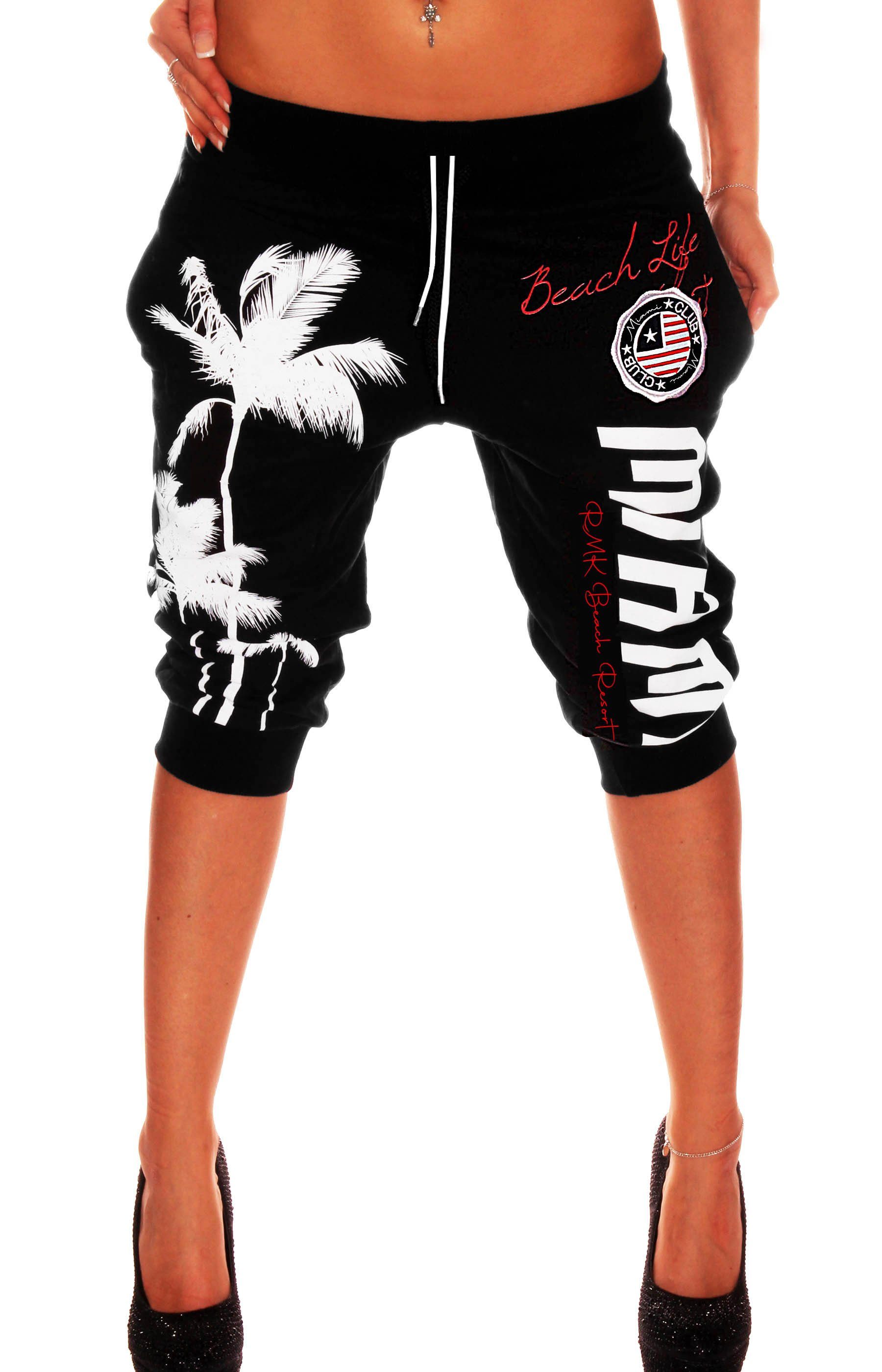 RMK Sweatshorts Damen Short Bermuda Kurze Jogginghose 3/4 Hose Sport Miami günstig online kaufen