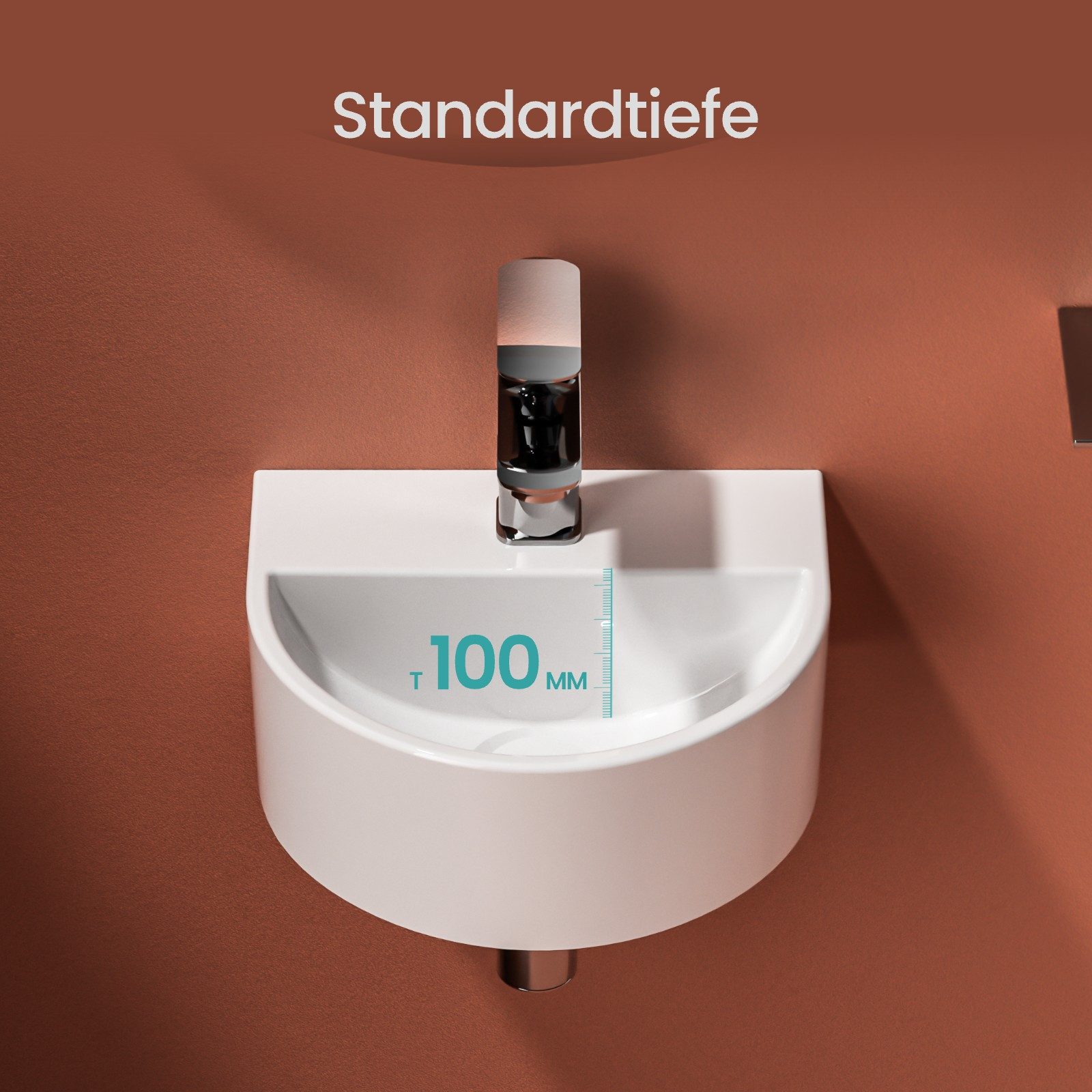 EMKE Aufsatzwaschbecken Hängewaschbecken Oval,extra klein Platzsparendes, günstig online kaufen