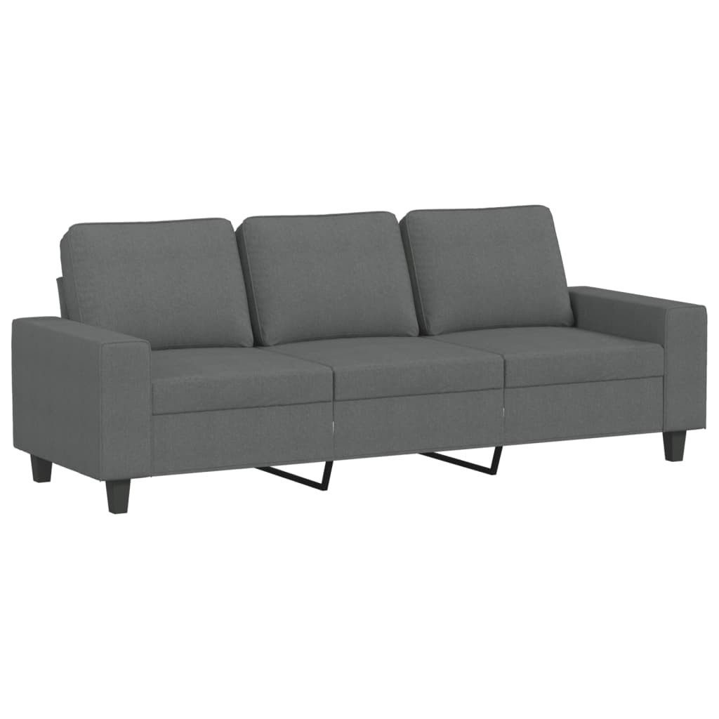 vidaXL Sofa 3-Sitzer-Sofa mit Hocker Dunkelgrau günstig online kaufen