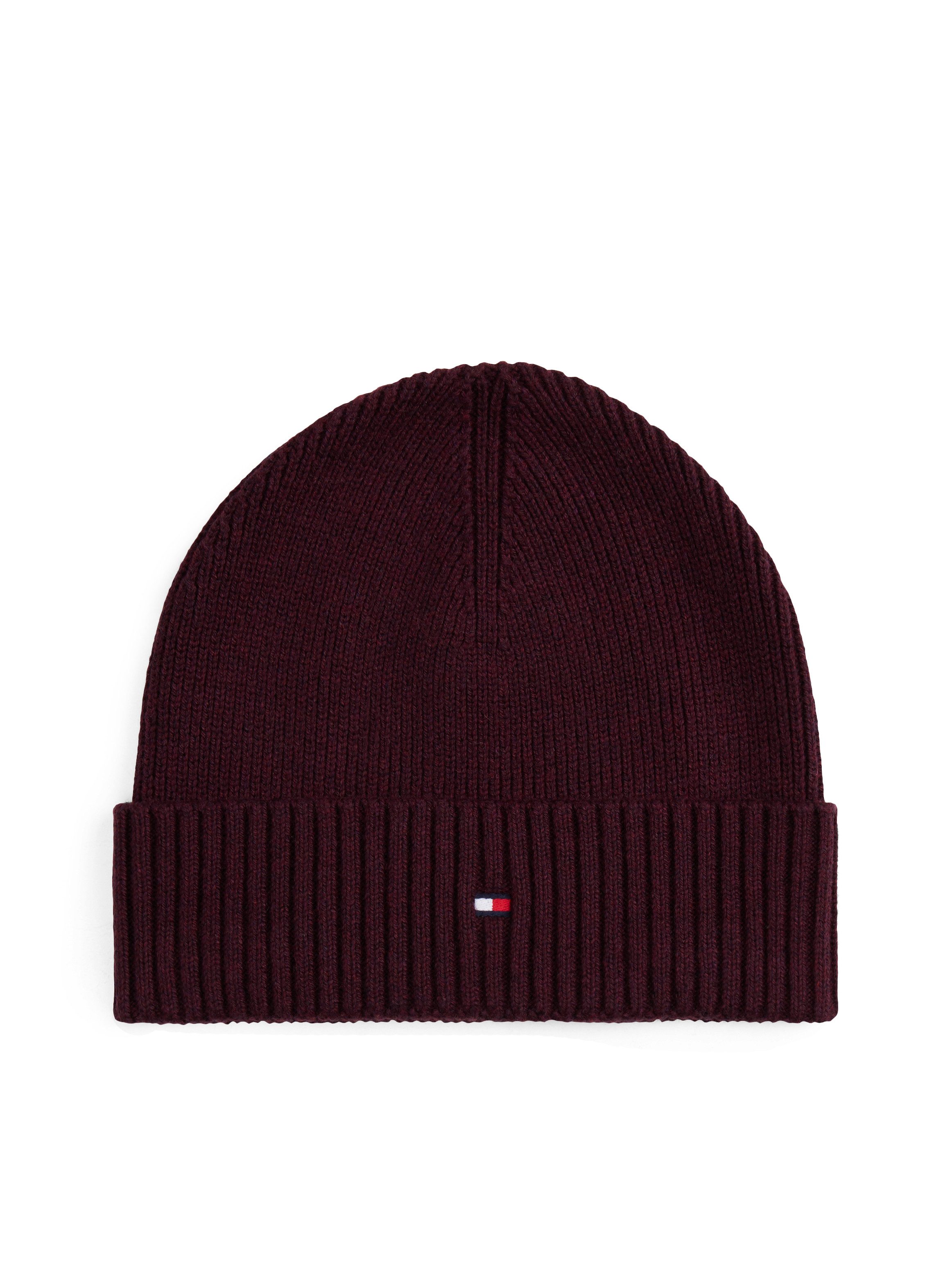 Tommy Hilfiger Strickmütze TH FLAG PIMA COTTON BEANIE Beanie mit Logosticke günstig online kaufen