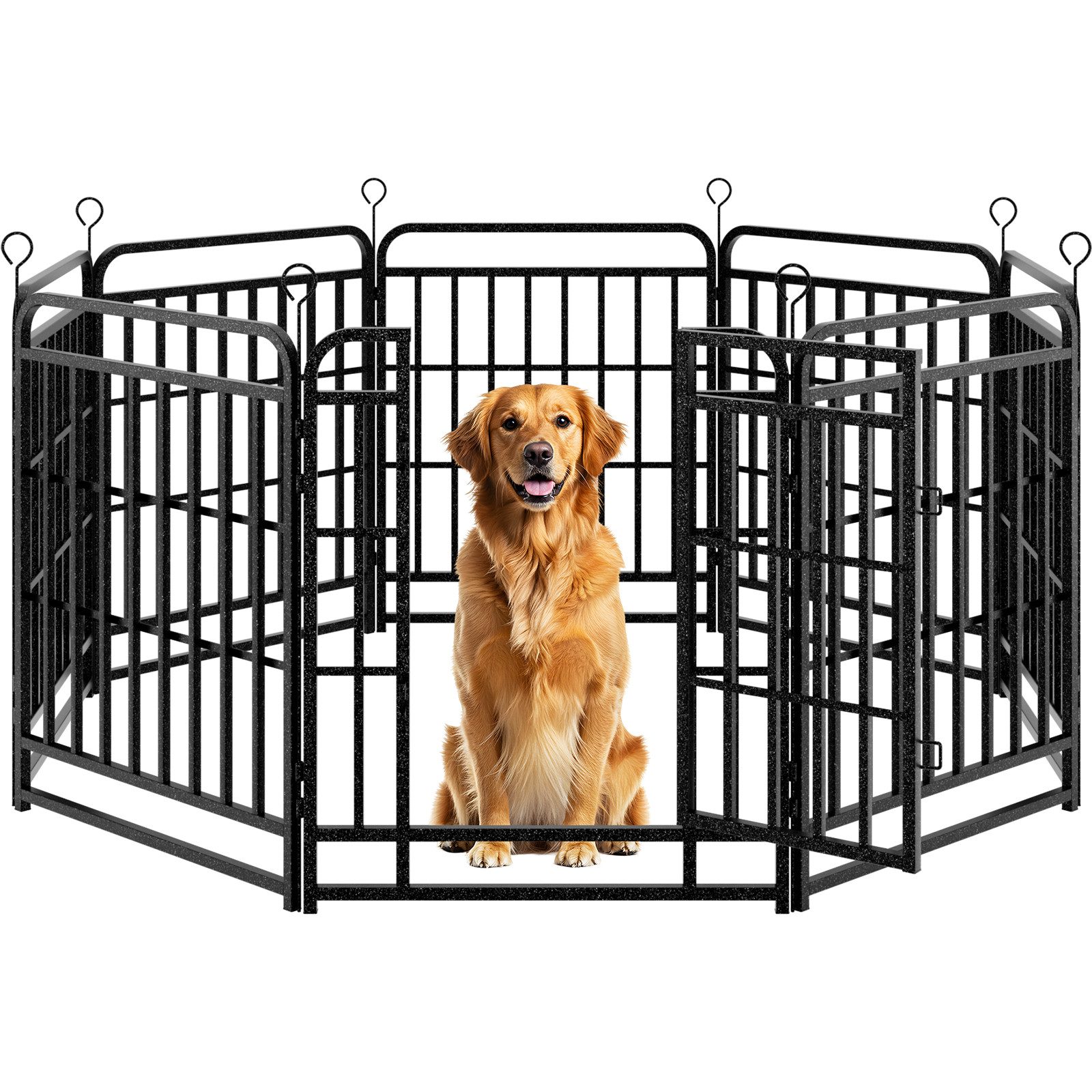 Puluomis Freigehege Welpenauslauf 6/8/12-teilig 80/100 cm hoch, Welpenlaufstall mit Tür