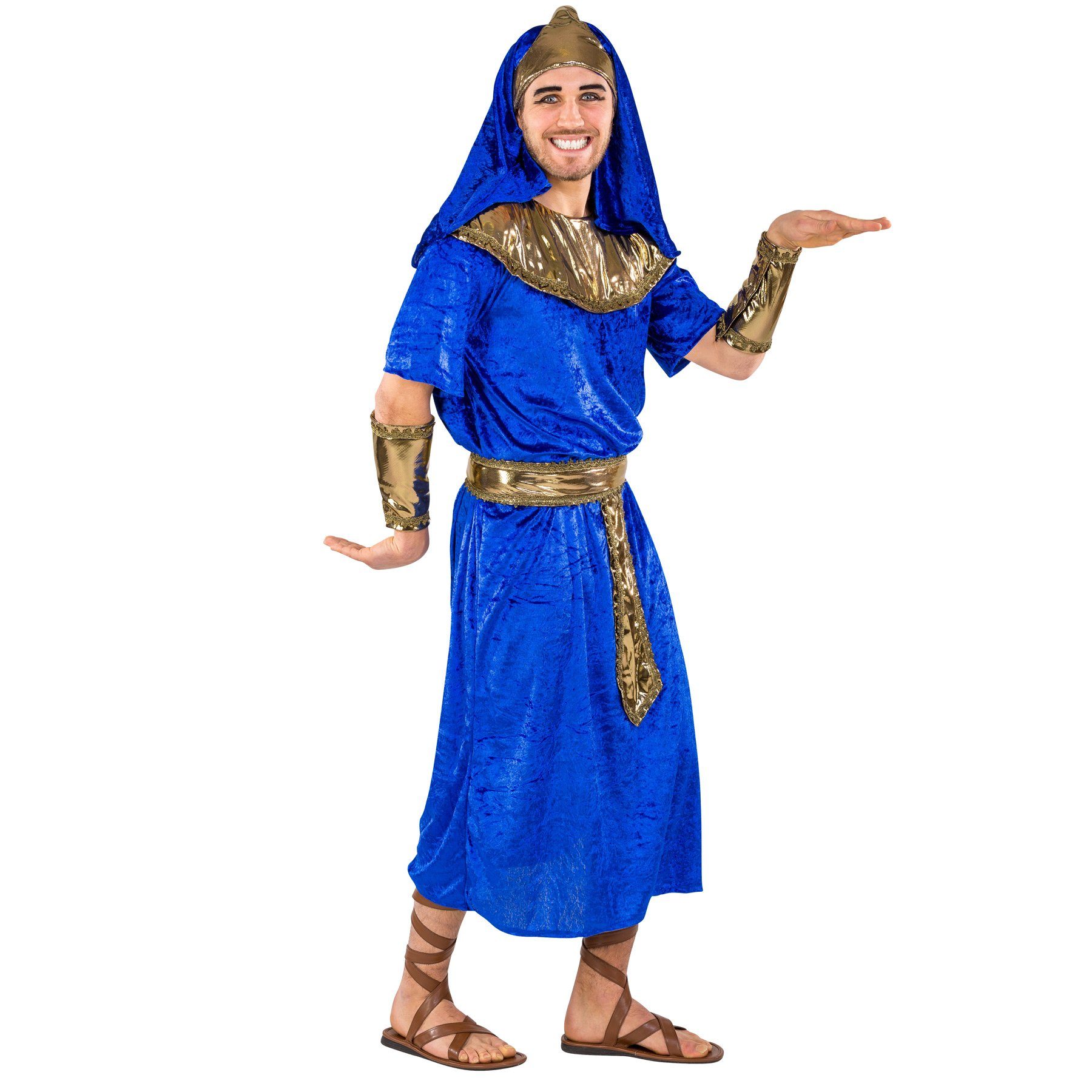 dressforfun Kostüm Herrenkostüm Pharao Echnaton, Hochwertiges, samtartiges und bequemes Gewand