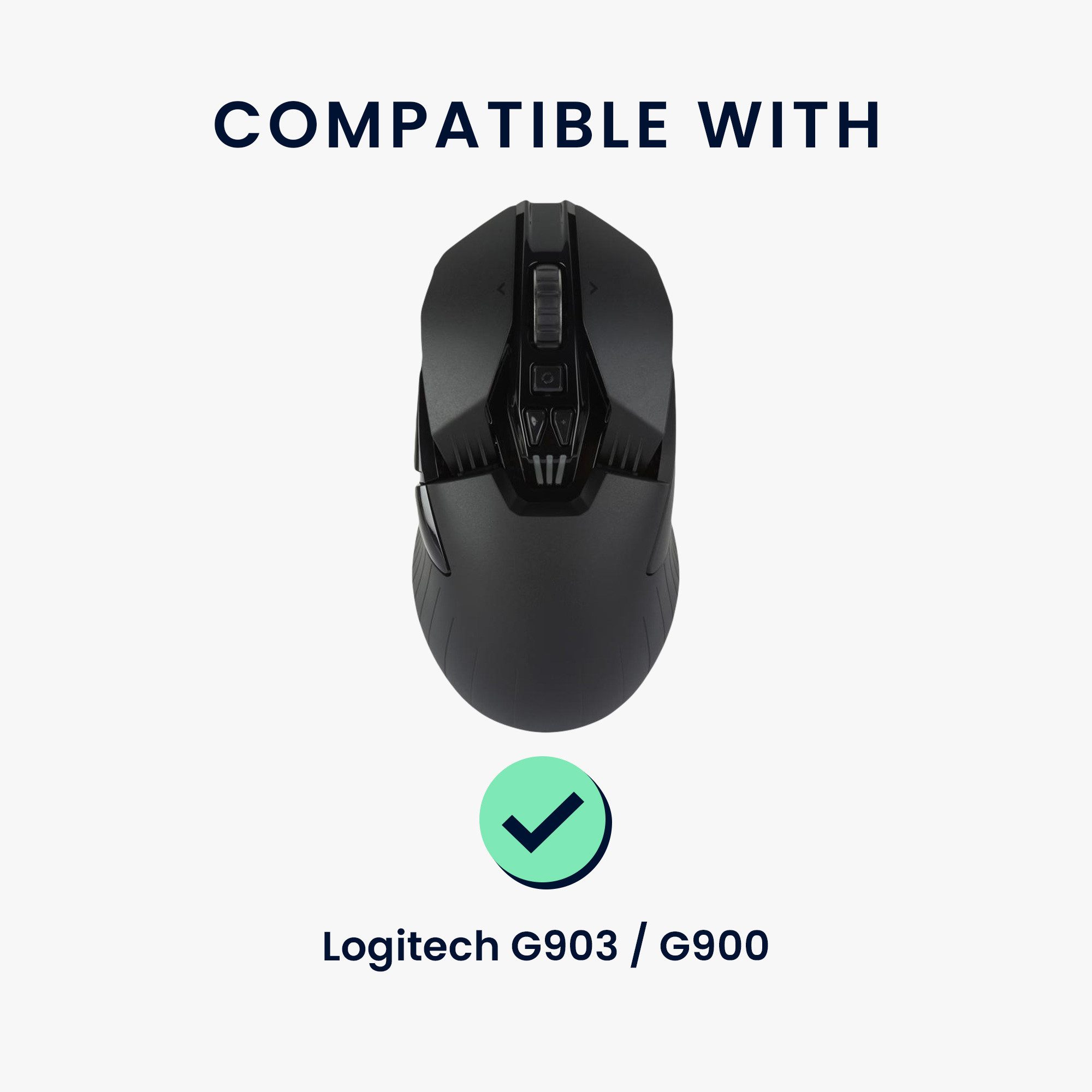 kwmobile Mausfüße Gaming Maus Grip Tape für Logitech G903 / G900 (1-St), Maus Rutschfestes Griffband für PC Maus Schwarz