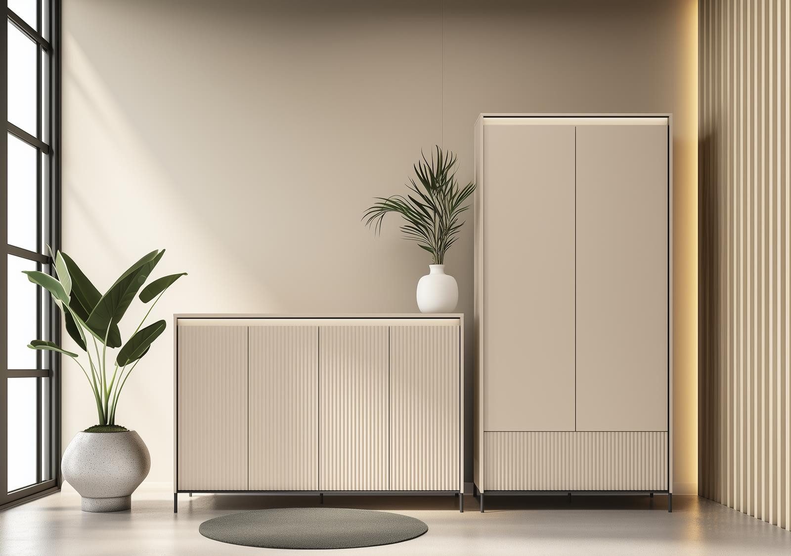 Compleo Garderoben-Set Kleiderschrank und Kommode, Elegant Design, mit geri günstig online kaufen