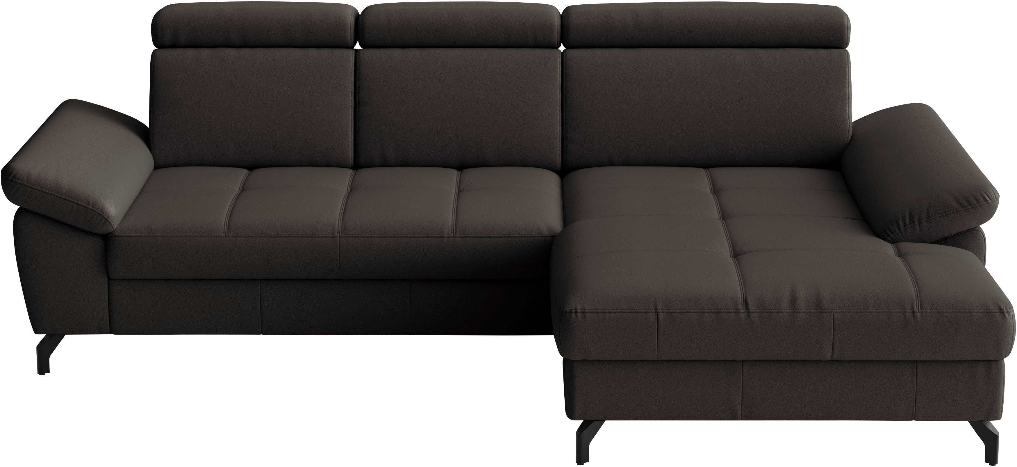 sit&more Ecksofa Vanity L-Form, Leder, B: 264 cm, mit Sitz-, Kopf u. Armteilverstellung, Couch optional mit Schlaffunktion & Bettkasten, in Leder
