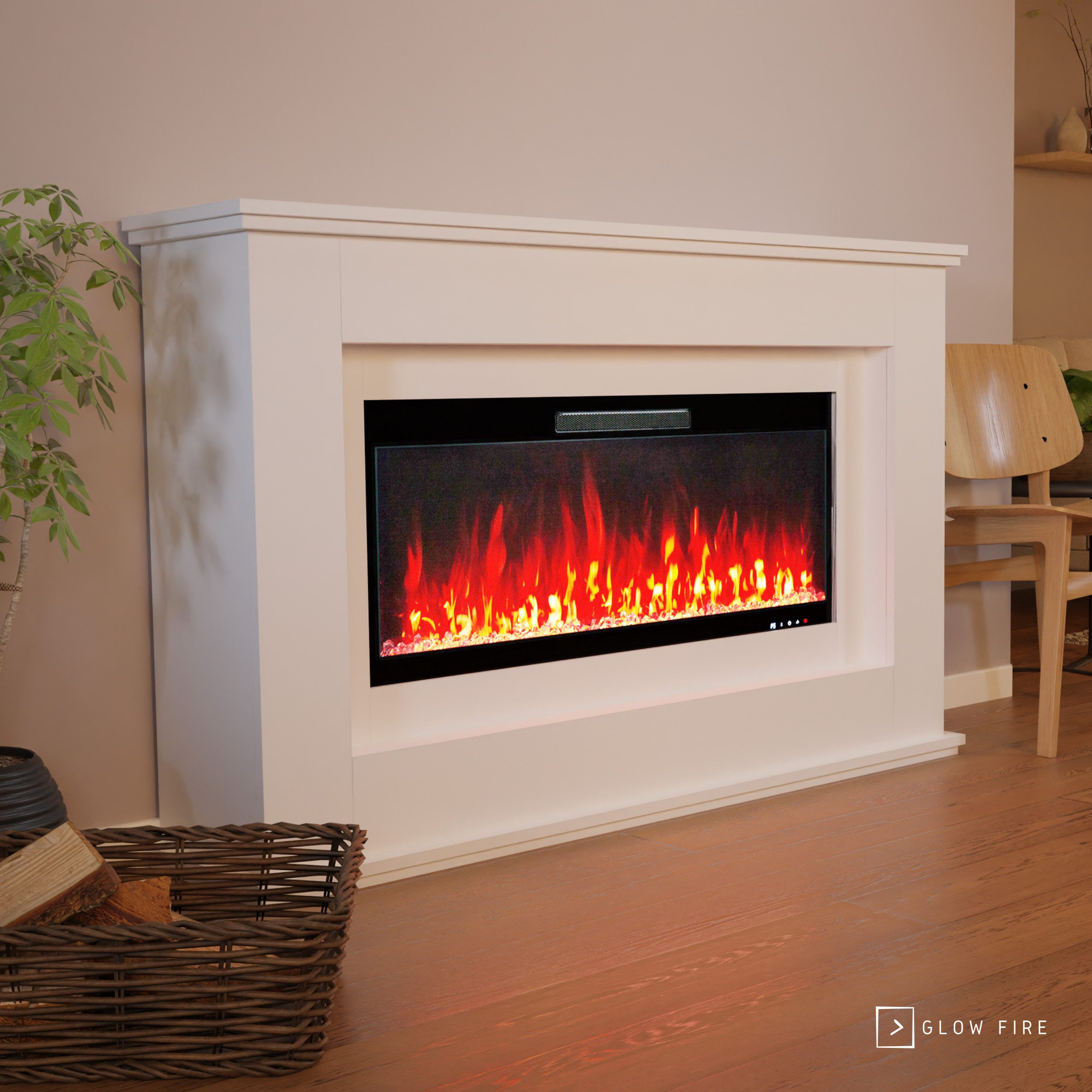 GLOW FIRE Elektrokamin weiß / grau günstig online kaufen