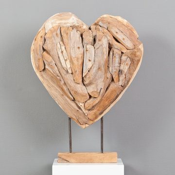 LebensWohnArt Dekoobjekt Herz-Figur HATI ca. H50cm aus massivem Teak