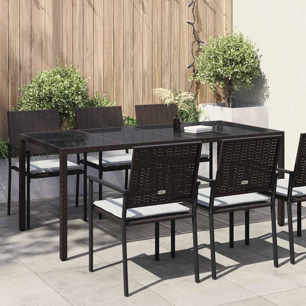 vidaXL Gartentisch Gartentisch Braun Poly-Rattan (1-St)