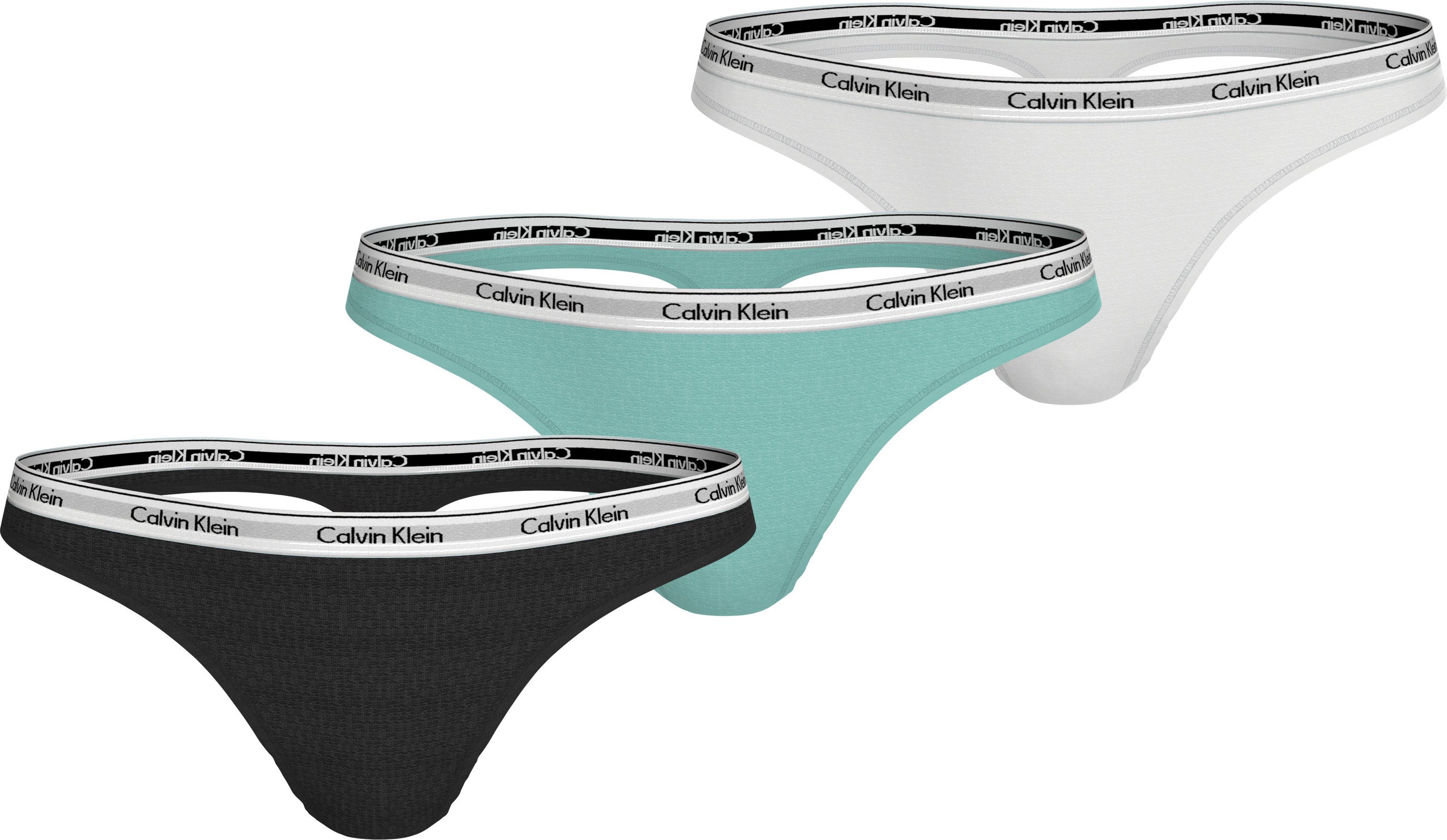 Calvin Klein Underwear Tanga 3 PACK THONG (LOW-RISE) (3-St) String low waist mit Logobund