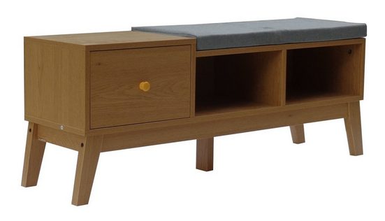 Happy Home Schuhbank, Retro Sitzbank Flurbank Holz Holzbank Schuhregal