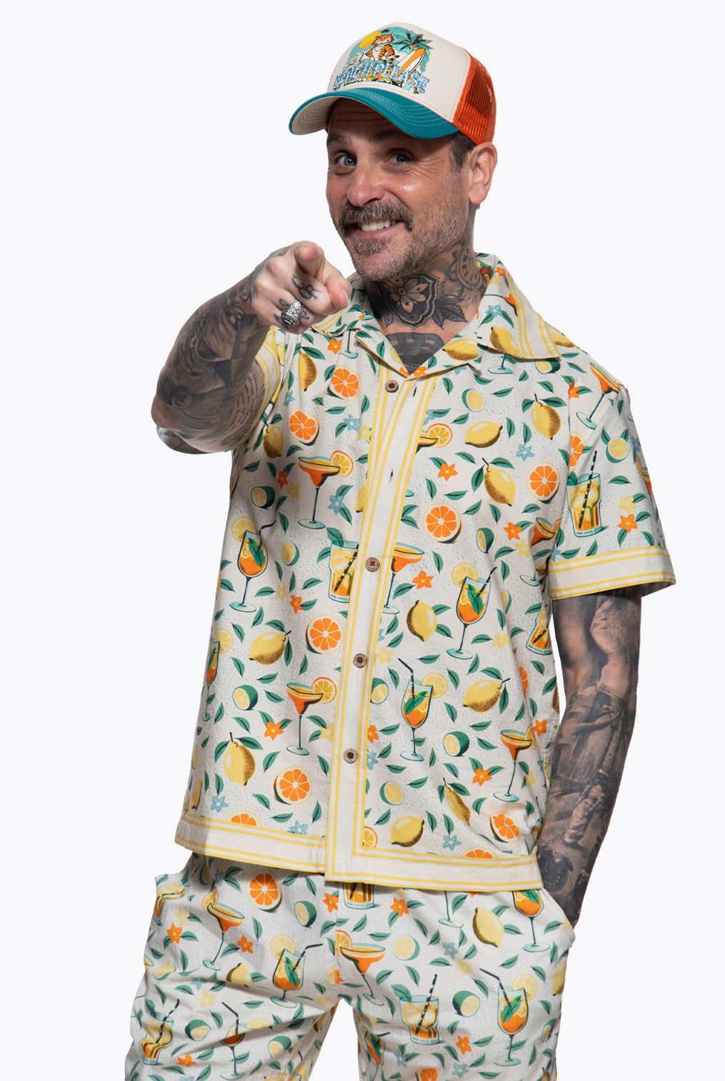 KingKerosin Kurzarmhemd Citrus Cocktail mit Zitrus Allover-Print – Bild 5 von 5