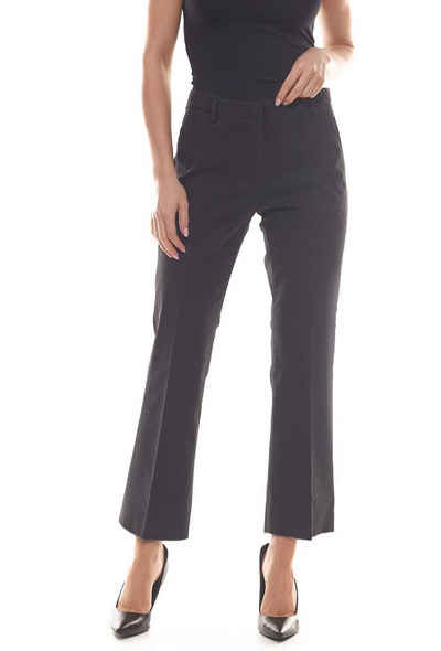 Replay Regular-fit-Jeans REPLAY Comfort-Fit-Jeans ausgestellte Damen Ankle-Hose mit offenem Saum Freizeit-Hose Schwarz