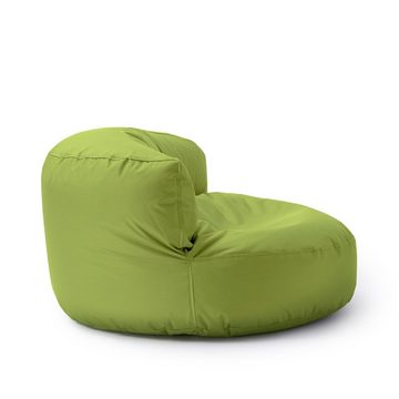 Lumaland Sitzsack »Round Sofa Sitzkissen Bean Bag Bodenkissen Couch Lounge«, Indoor/Outdoor 90x50x30 wasserabweisend 320L grün