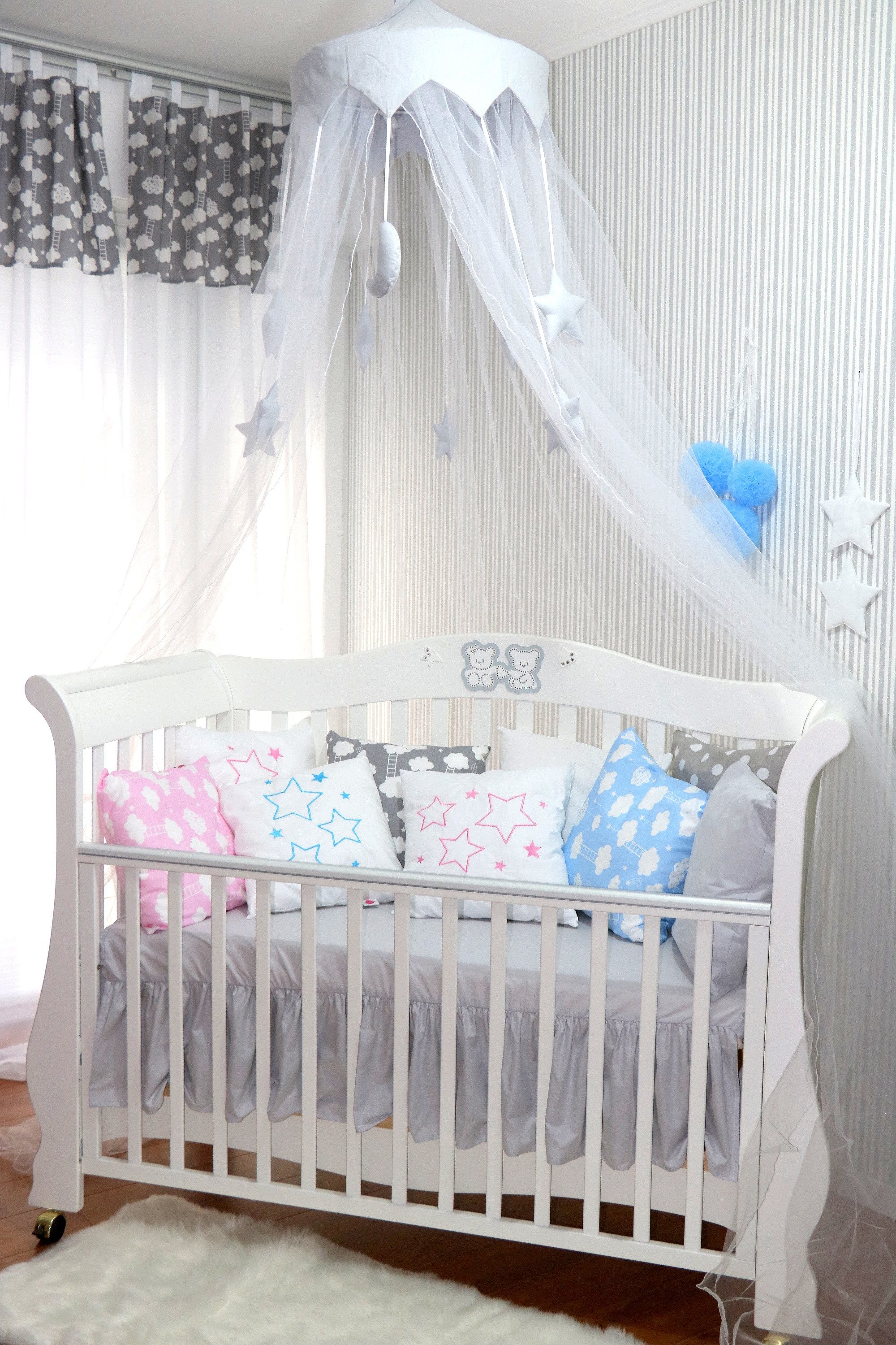 Babymajawelt Betthimmel Baldachin XXL, Kinderzimmer Zelt, Sichtschutz, Rückzug (1x Baldachin (Ohne Deko), 1-tlg., Kinderzimmer Zelt In +Outdoor), 100% Baumwolle, Zauberhölle, Zum Aufhängen, Made in EU
