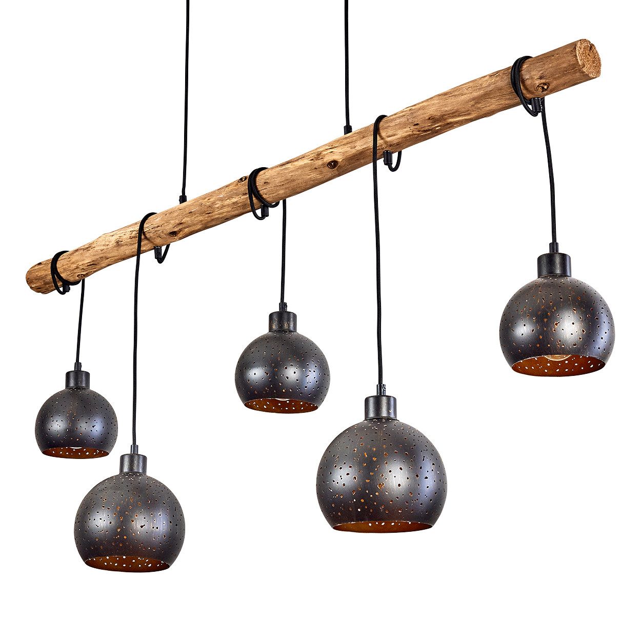 hofstein Pendelleuchte »Nave« 5-flammige Deckenlampe aus Metall in schwarz günstig online kaufen