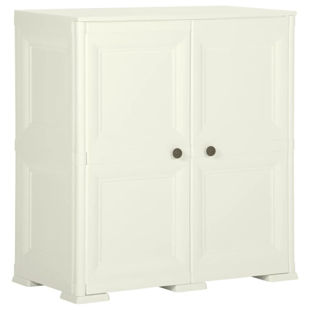 vidaXL Mehrzweckschrank Kunststoffschrank 79x43x85,5 cm Holzdesign Vanilleeis (1-St)
