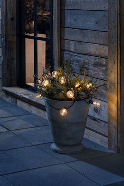 KONSTSMIDE LED-Lichterkette Weihnachtsdeko aussen, 20-flammig, LED Biergartenkette, 20 klare Birnen / 40 bernsteinfarbene Dioden