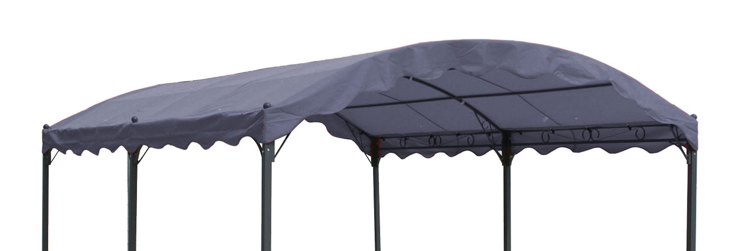 Quick Star Pavillon-Ersatzdach Ersatzdach Bogenpergola, 260 g/m², 400 x 300 cm (Grau, 3 x 4 m), Ösen im Außenrandbereich, um Wassersackbildungen zu vermeiden