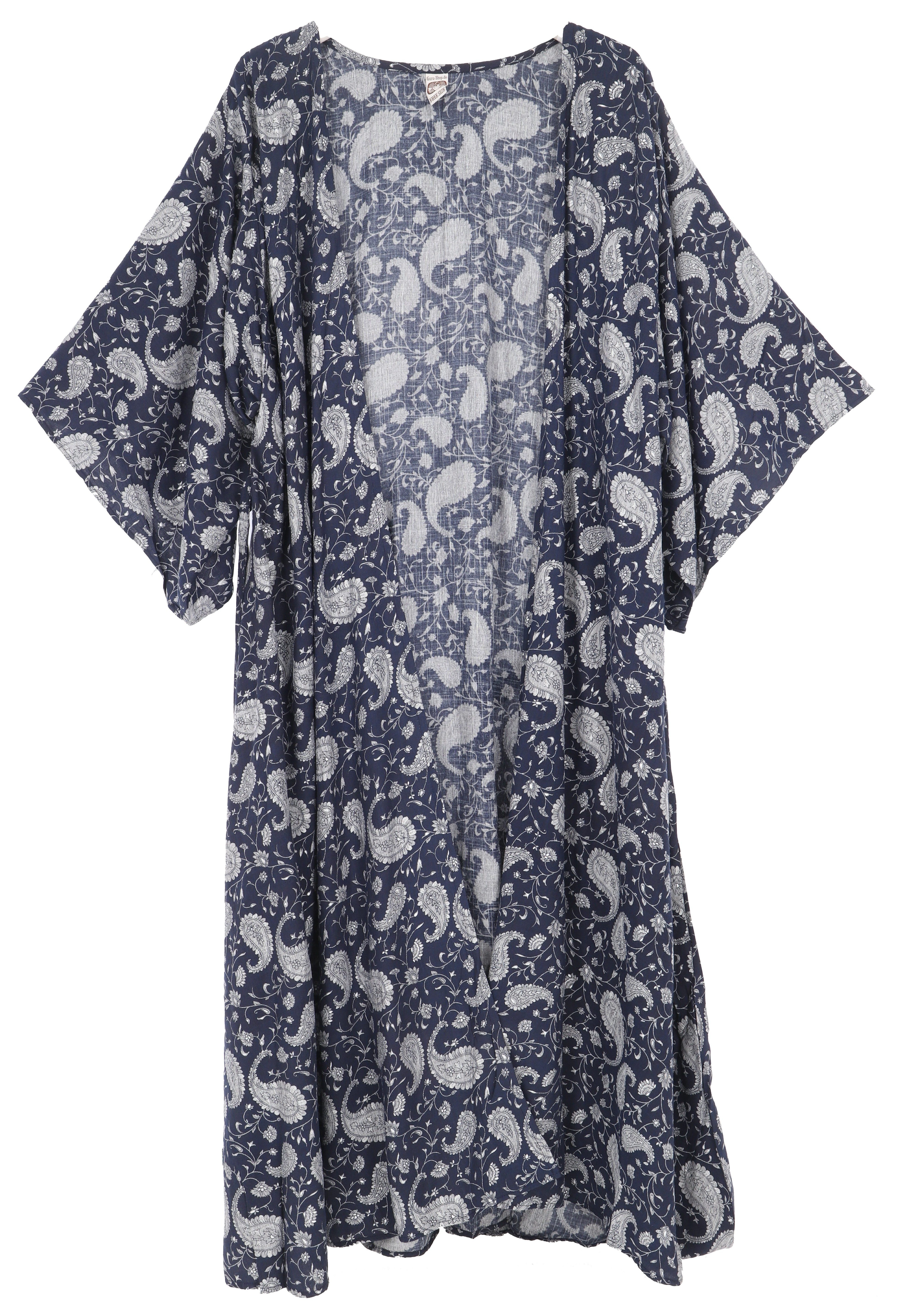Guru-Shop Kimono Langer Kimono im Japan Style, Kimono Mantel,.., alternative Bekleidung