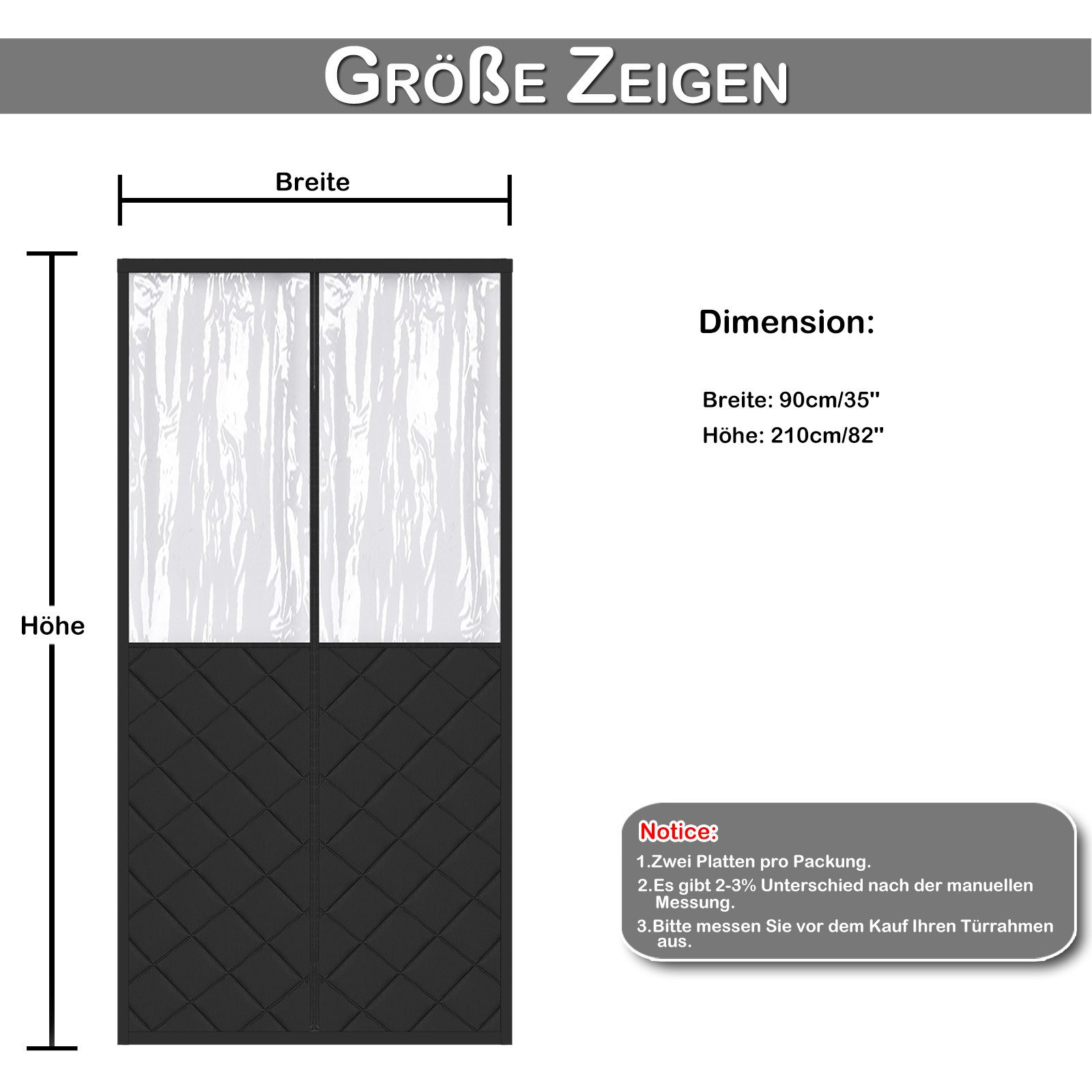 Jibenhome Türvorhang Magnetisch Wärmeschutzvorhang für Türen Haustüren, Thermo Türvorhang Kälteschutz für Balkontür Wohnzimmer