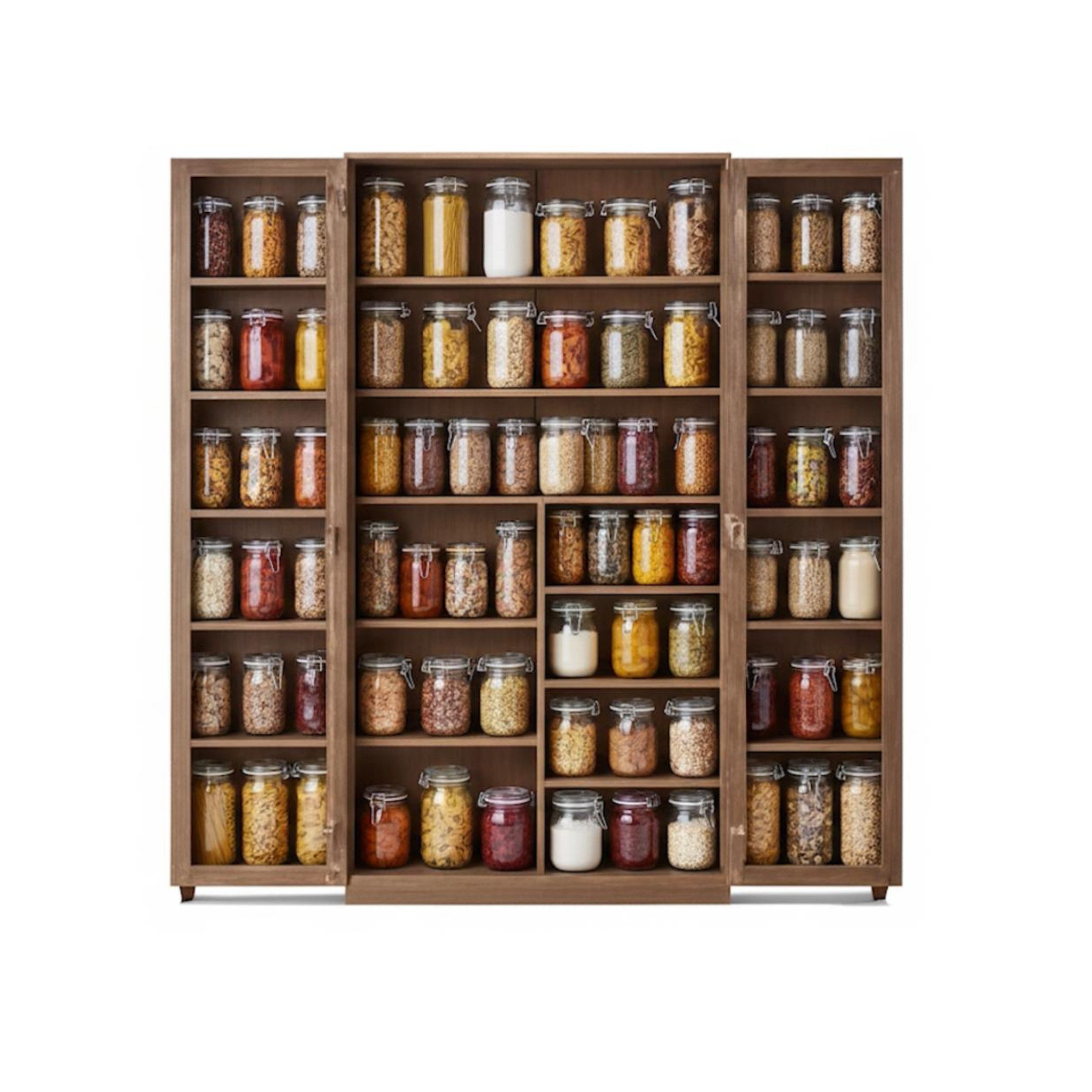 alesvelt Vorratsschrank / Buffetschrank LENKA Braun 90x51x200H CM (1-Stück) Holzoptik, mehrere Regale, 90x51x200 cm