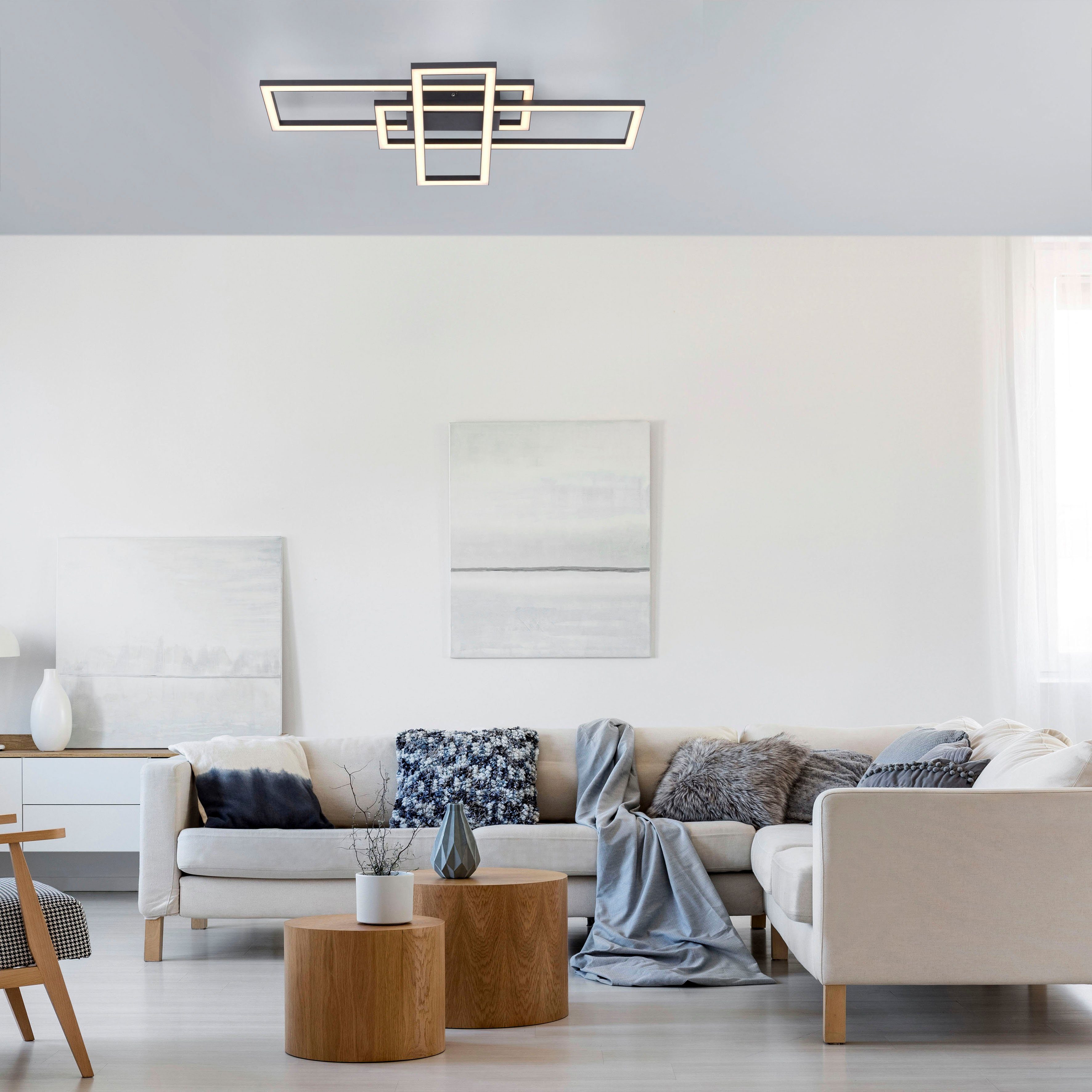 JUST LIGHT LED Deckenleuchte IVEN, LED fest integriert, Warmweiß günstig online kaufen